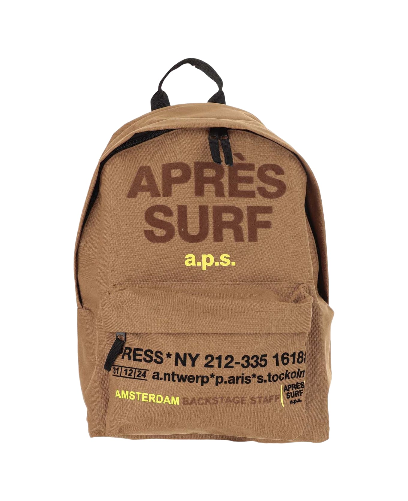 Apres Surf Technical Fabric Backpack With Logo - Brown