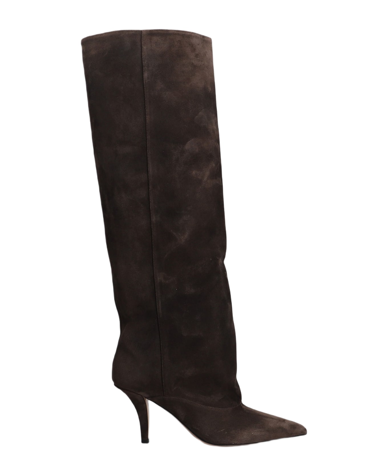 Paris Texas Ines Reverse 75 High Heels Boots In Brown Suede - brown