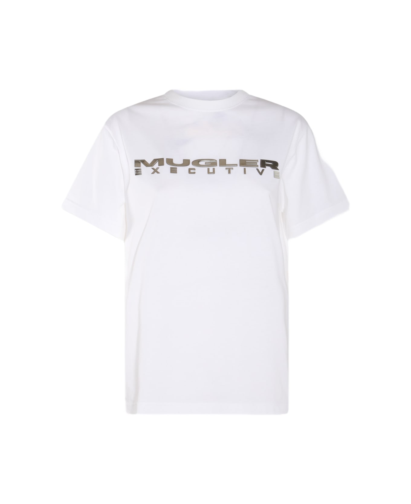 Mugler White Cotton T-shirt - WARM WHITE Tシャツ