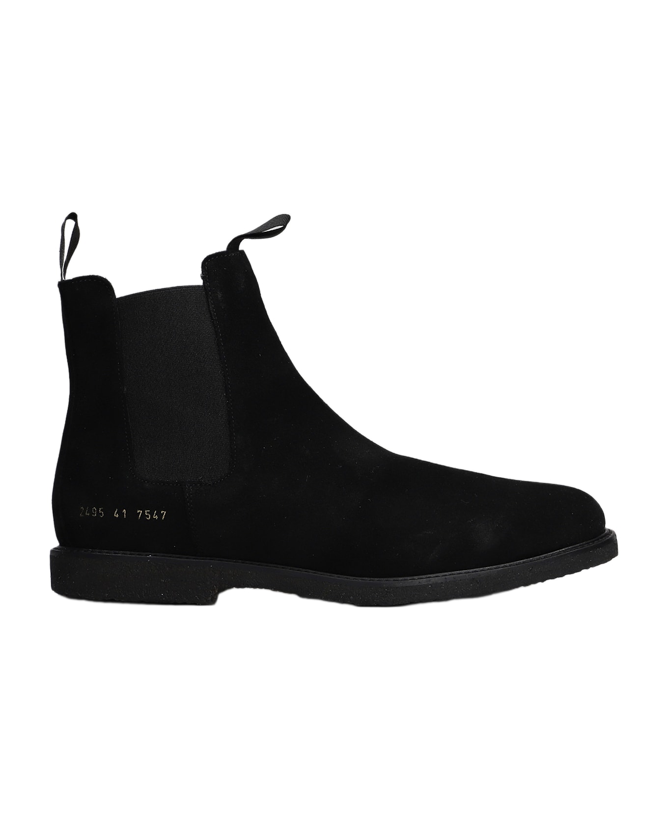 Common Projects Chelsea Classic Ankle Boots In Black Suede - black