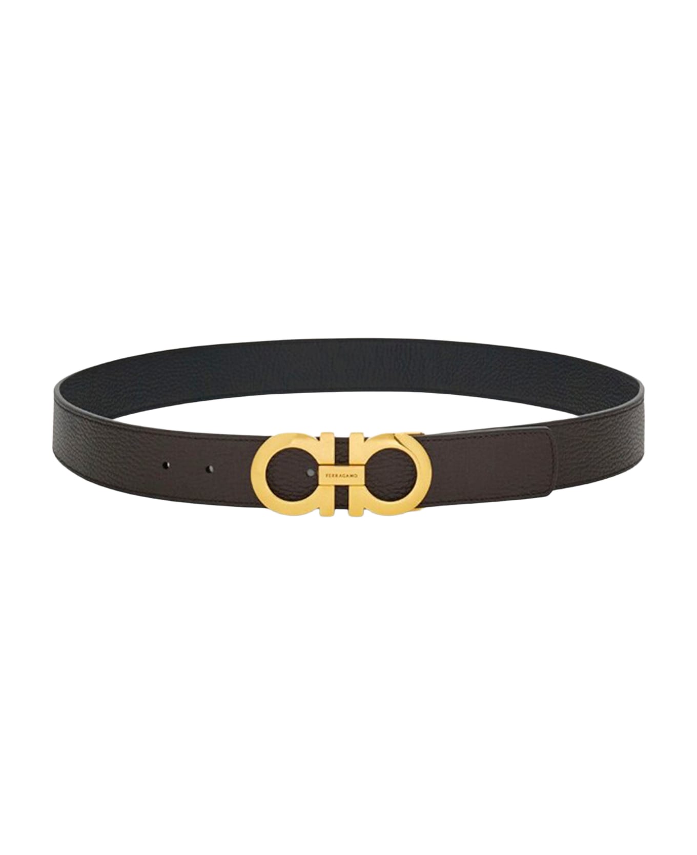 Ferragamo Reversible Gancini Belt - Marrone scuro