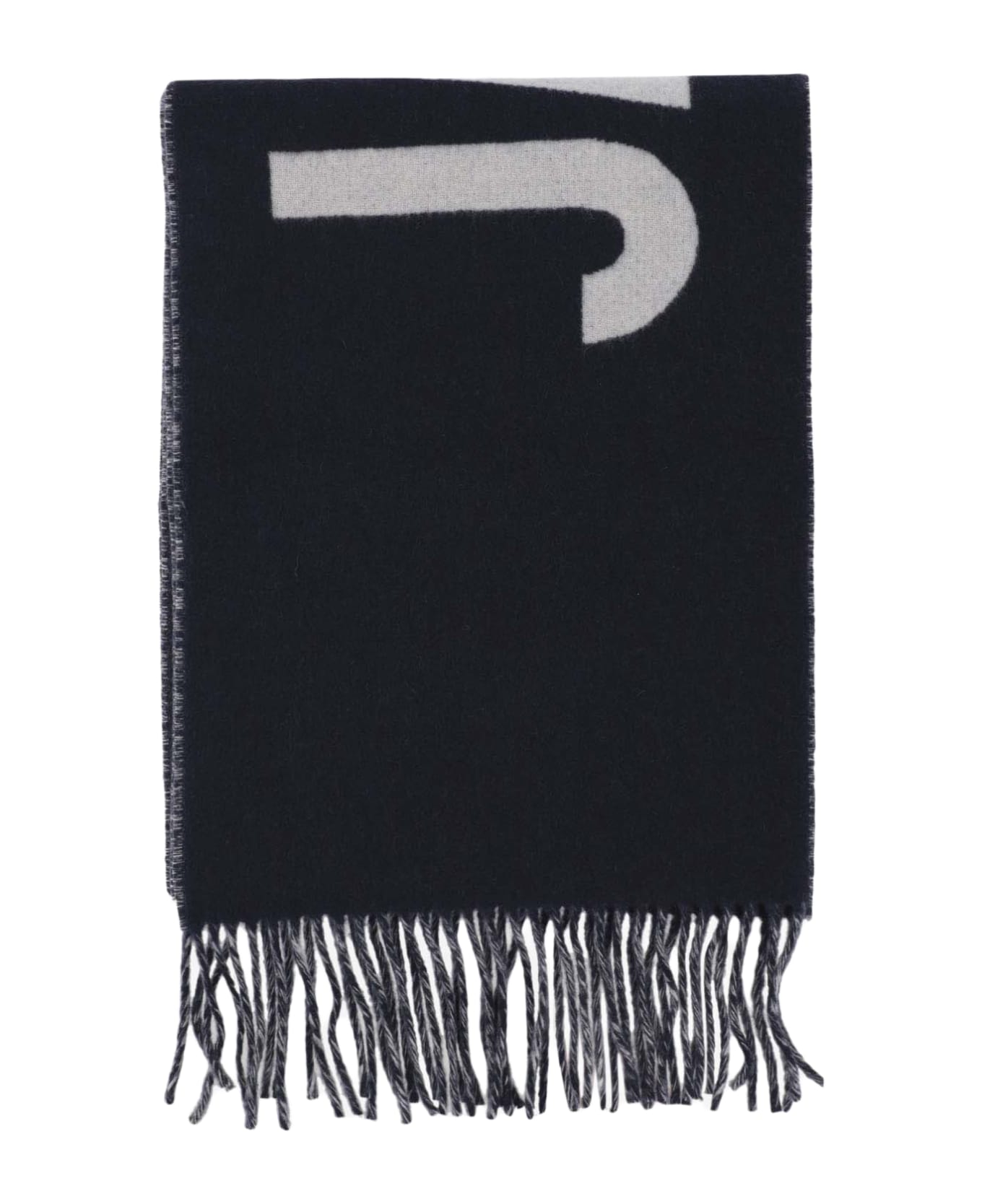 Jacquemus Wool Scarf With Logo - Blue