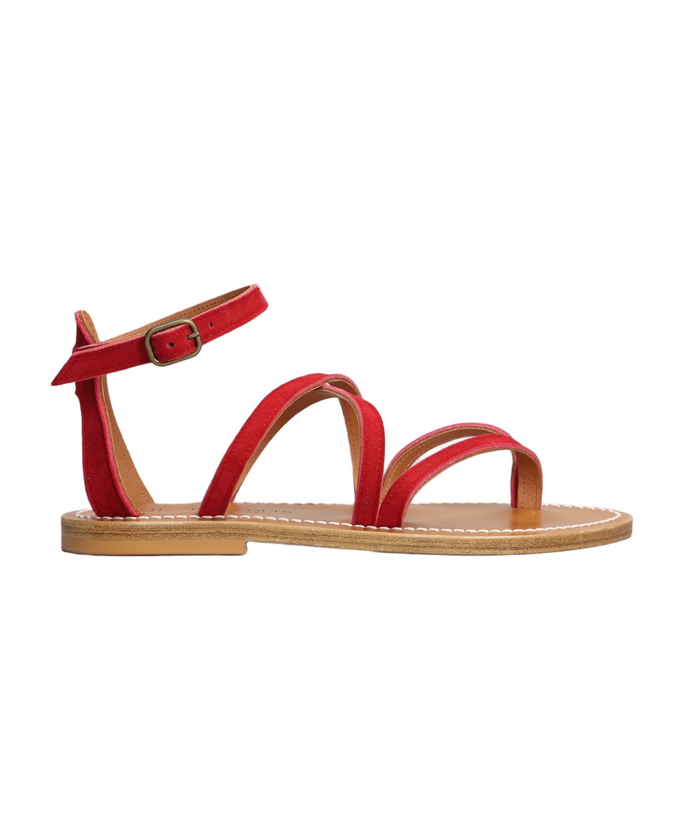 K.Jacques Epicure F Flats In Fuxia Suede - fuxia