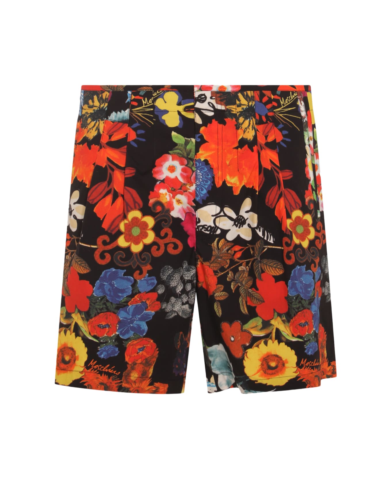 Moschino Multicolour Flower Shorts - Red ショートパンツ
