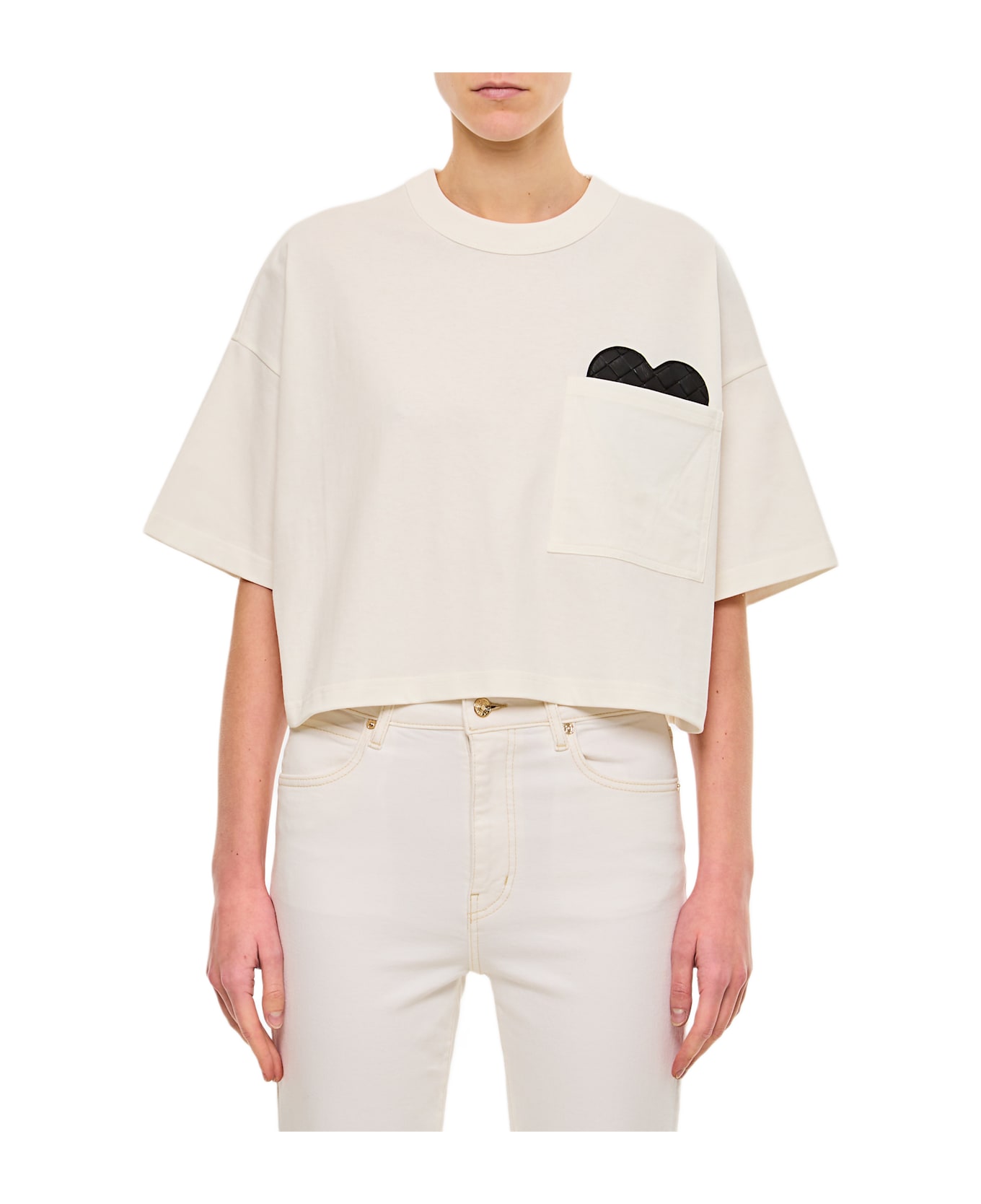 Bottega Veneta Cropped T-shirt - Grey