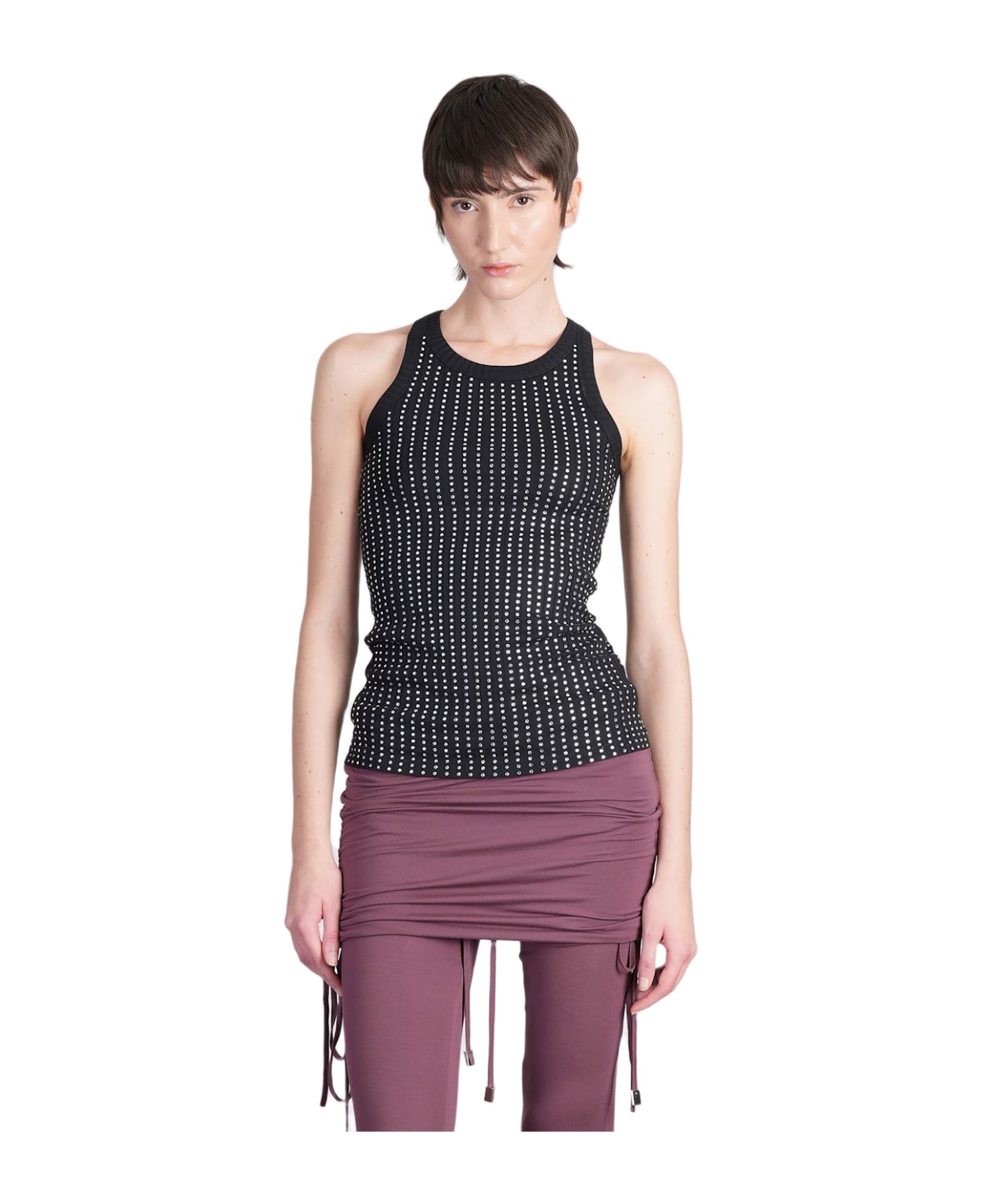 The Attico Topwear In Black Cotton - black
