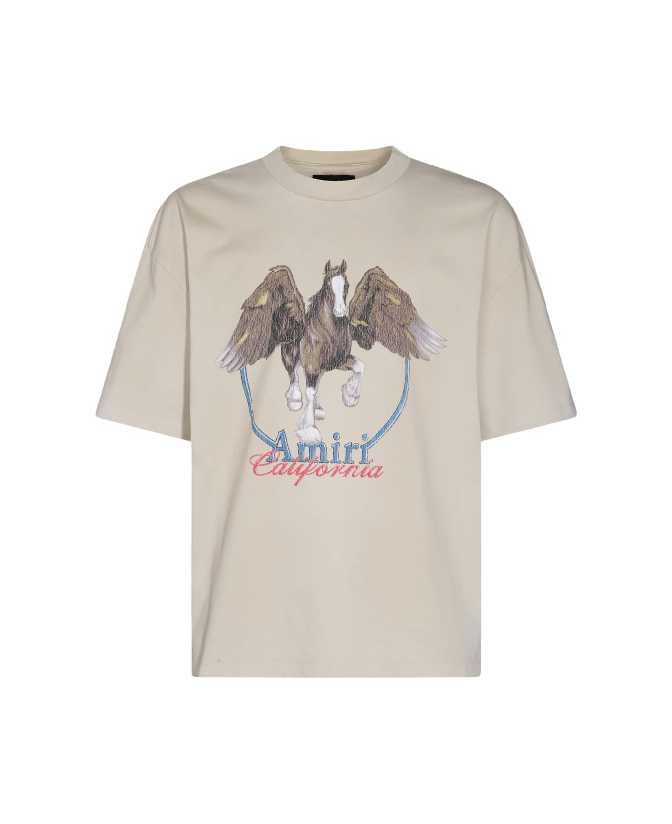 AMIRI Grey Cotton T-shirt - ALABASTER