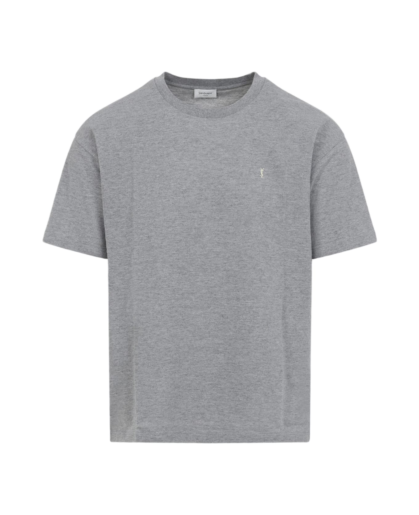 Saint Laurent Cotton T-shirt - Gris Chine