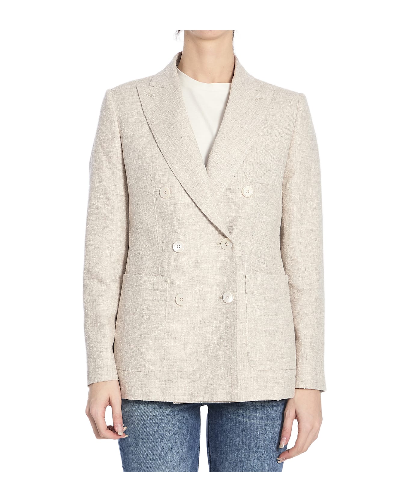 Max Mara Double-breasted Jacket - BEIGE