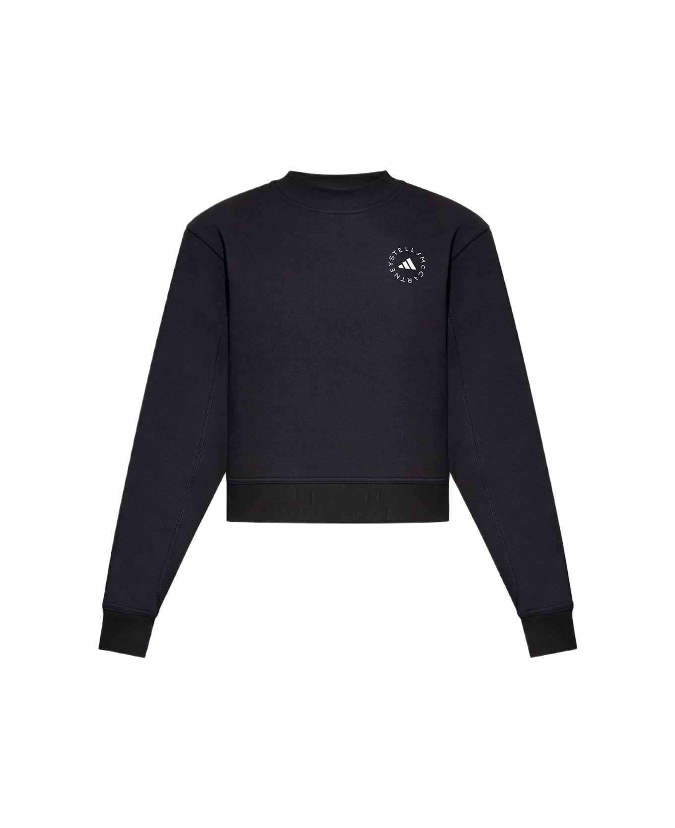 Adidas by Stella McCartney Logo Printed Crewneck Sweatshirt - BLACK
