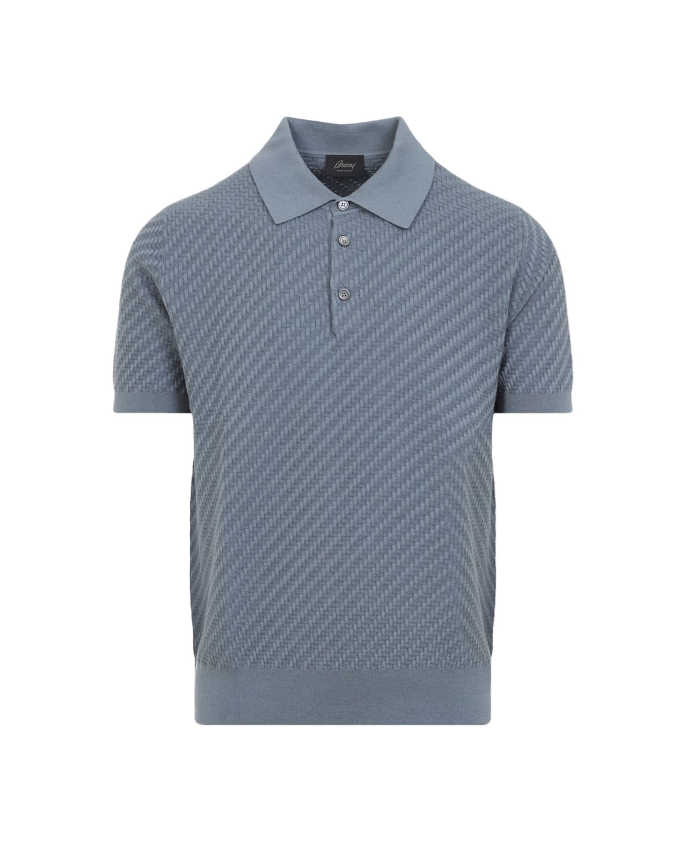 Brioni Cotton And Silk Polo - Perwinkle