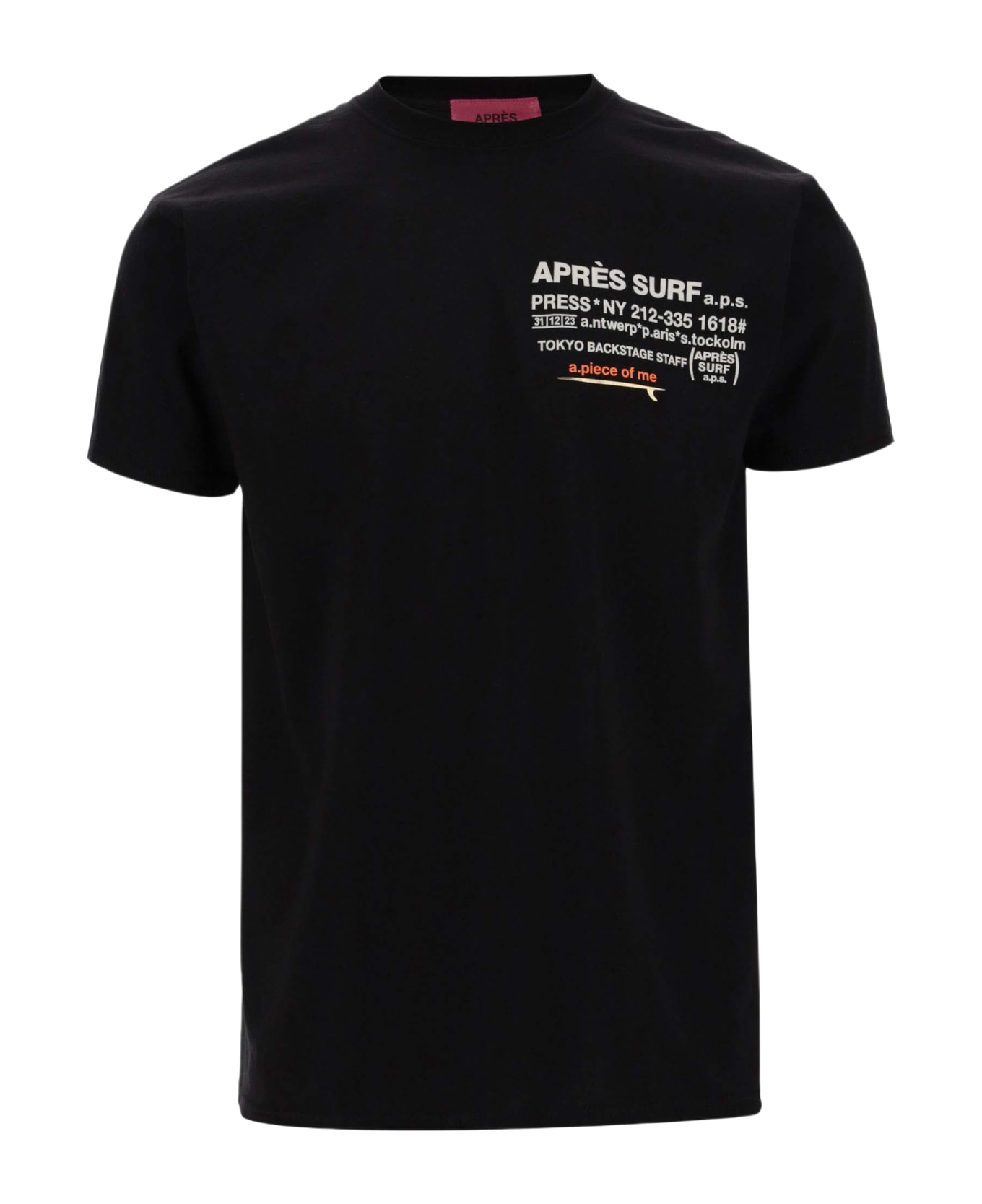 Apres Surf Cotton T-shirt With Logo - Black