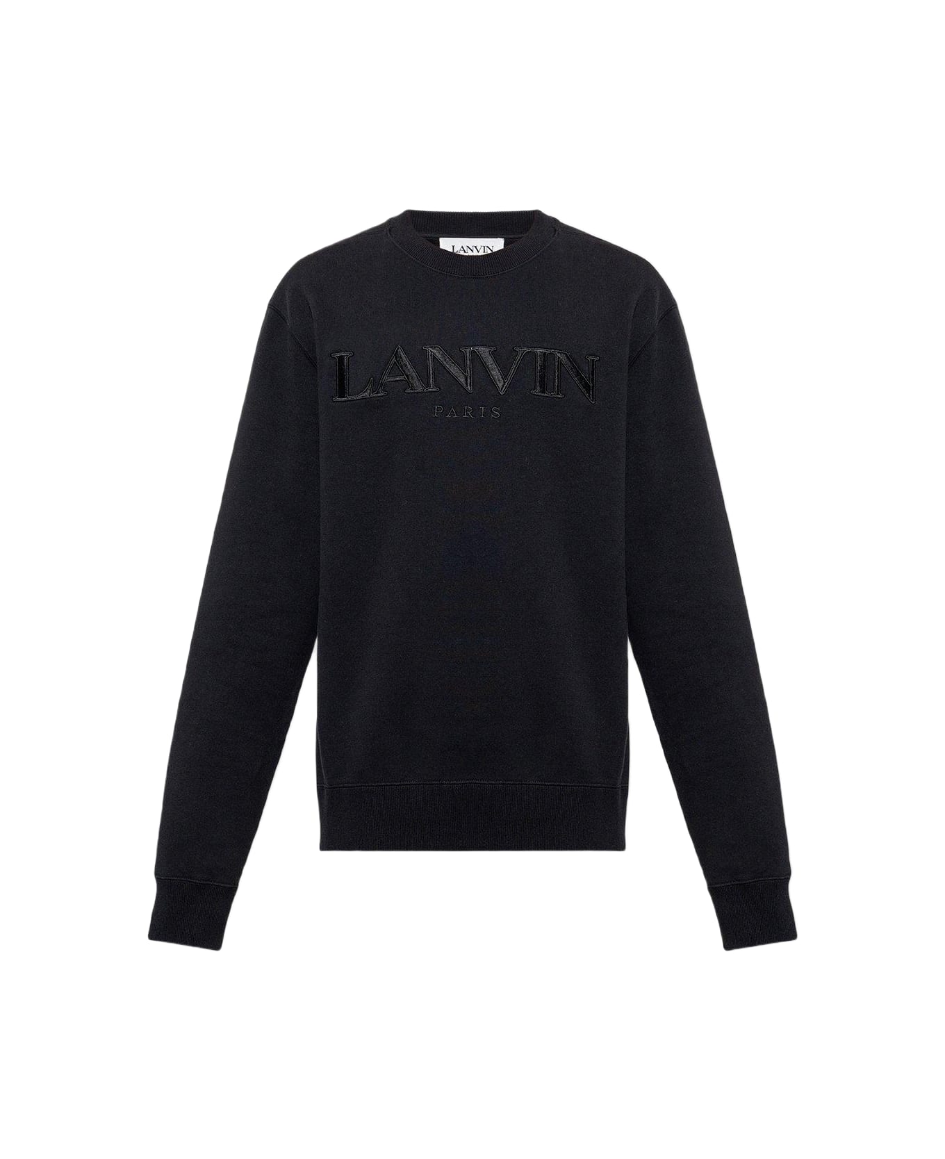 Lanvin Logo Embroidered Crewneck Sweatshirt - Black