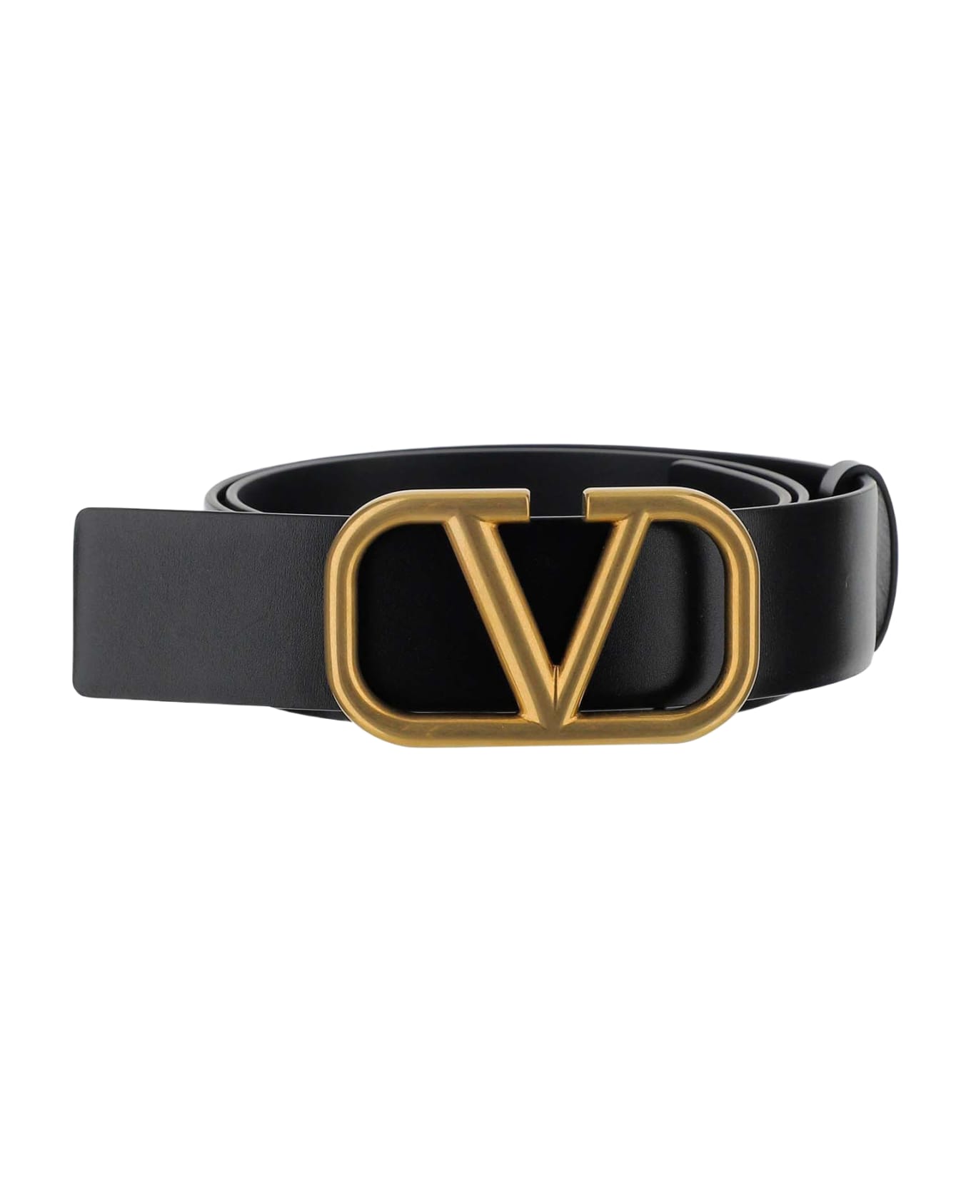 Valentino Garavani Vlogo Signature Calfskin Belt - Black