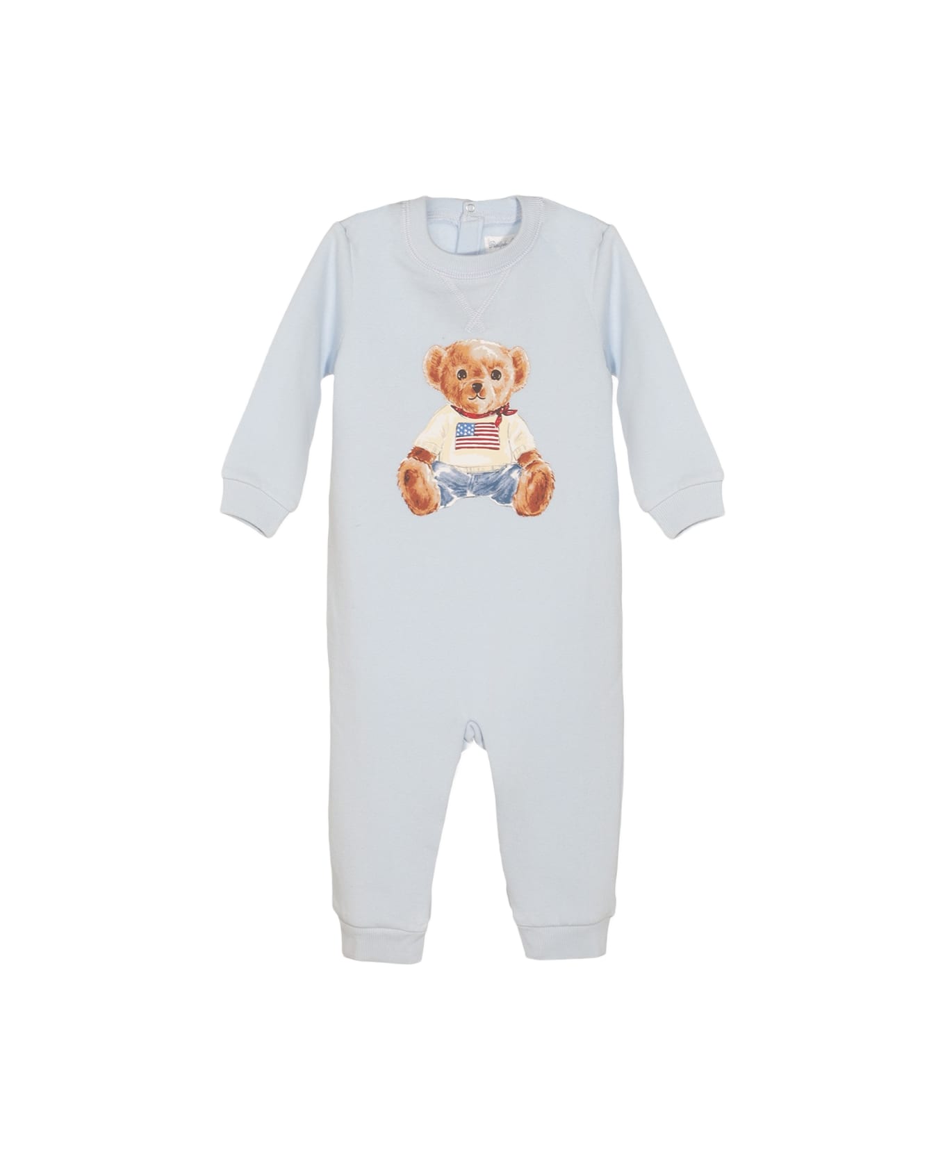 Polo Ralph Lauren Light Blue Cotton Jumpsuit - BERYL BLUE