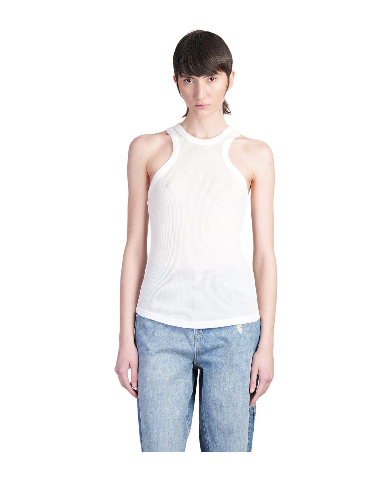 HALFBOY Tank Top In White Modal - white