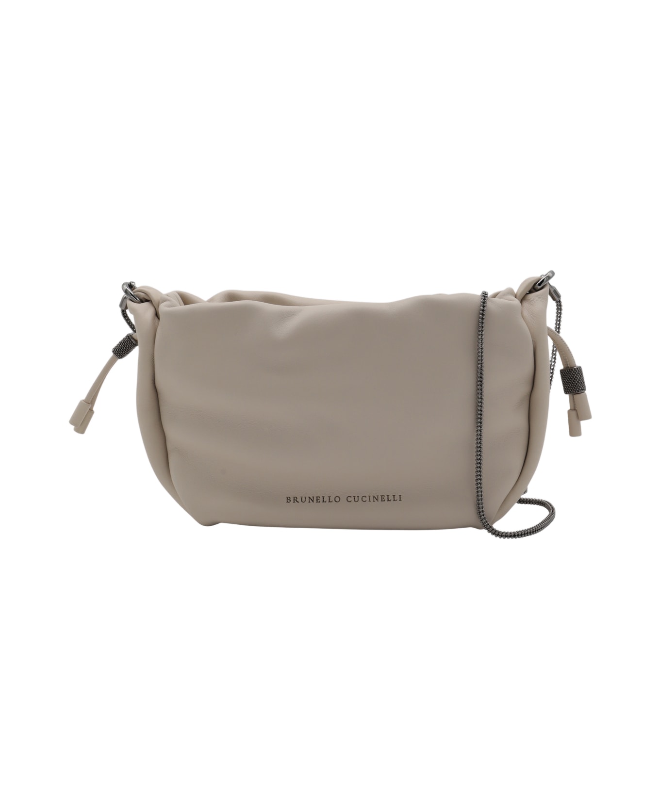 Brunello Cucinelli Beige Leather Satchel - Ivory