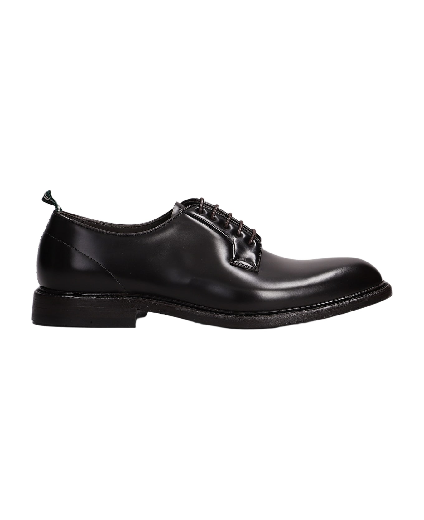 Green George Lace Up Shoes In Dark Brown Leather - dark brown