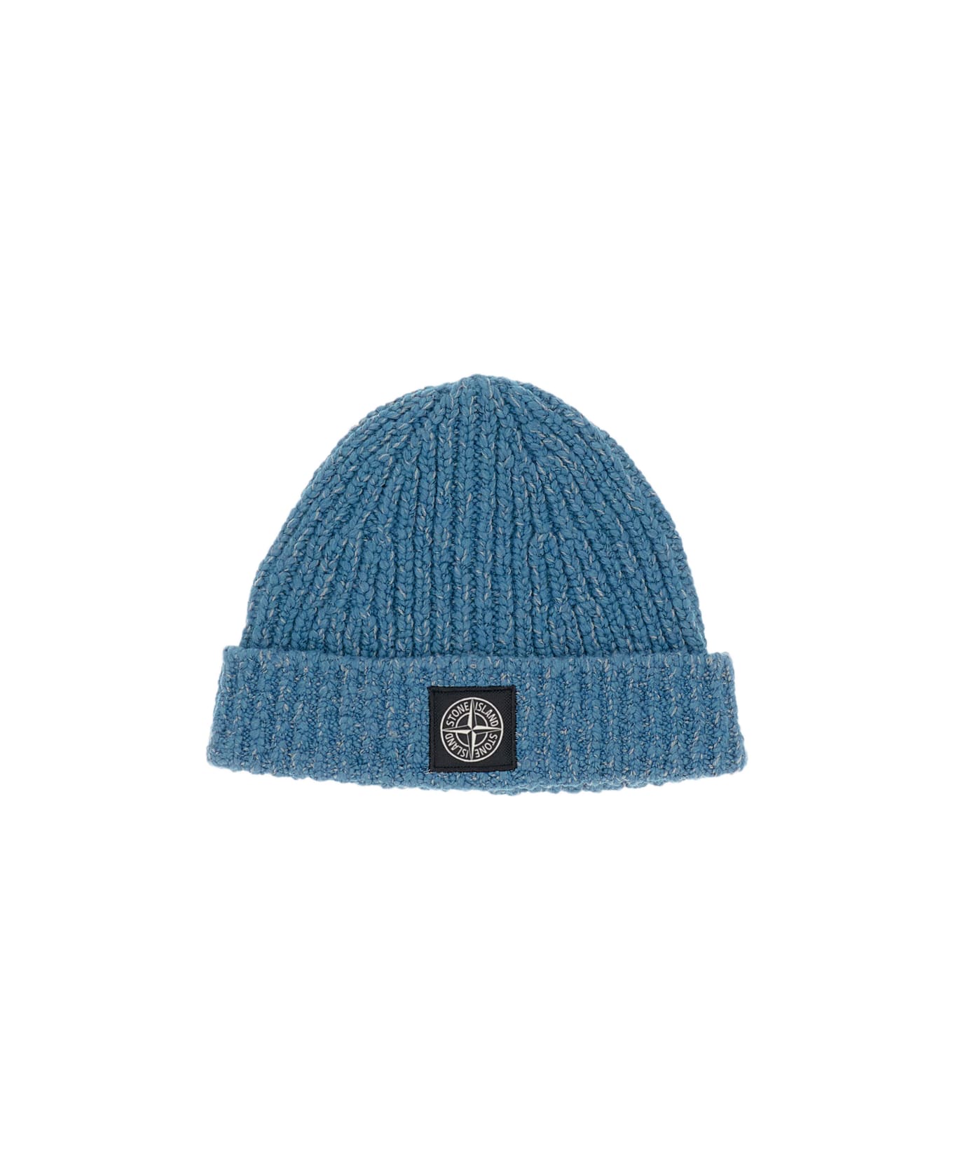 Stone Island Fancy Yarn Mouliné Wool Beanie - Blue