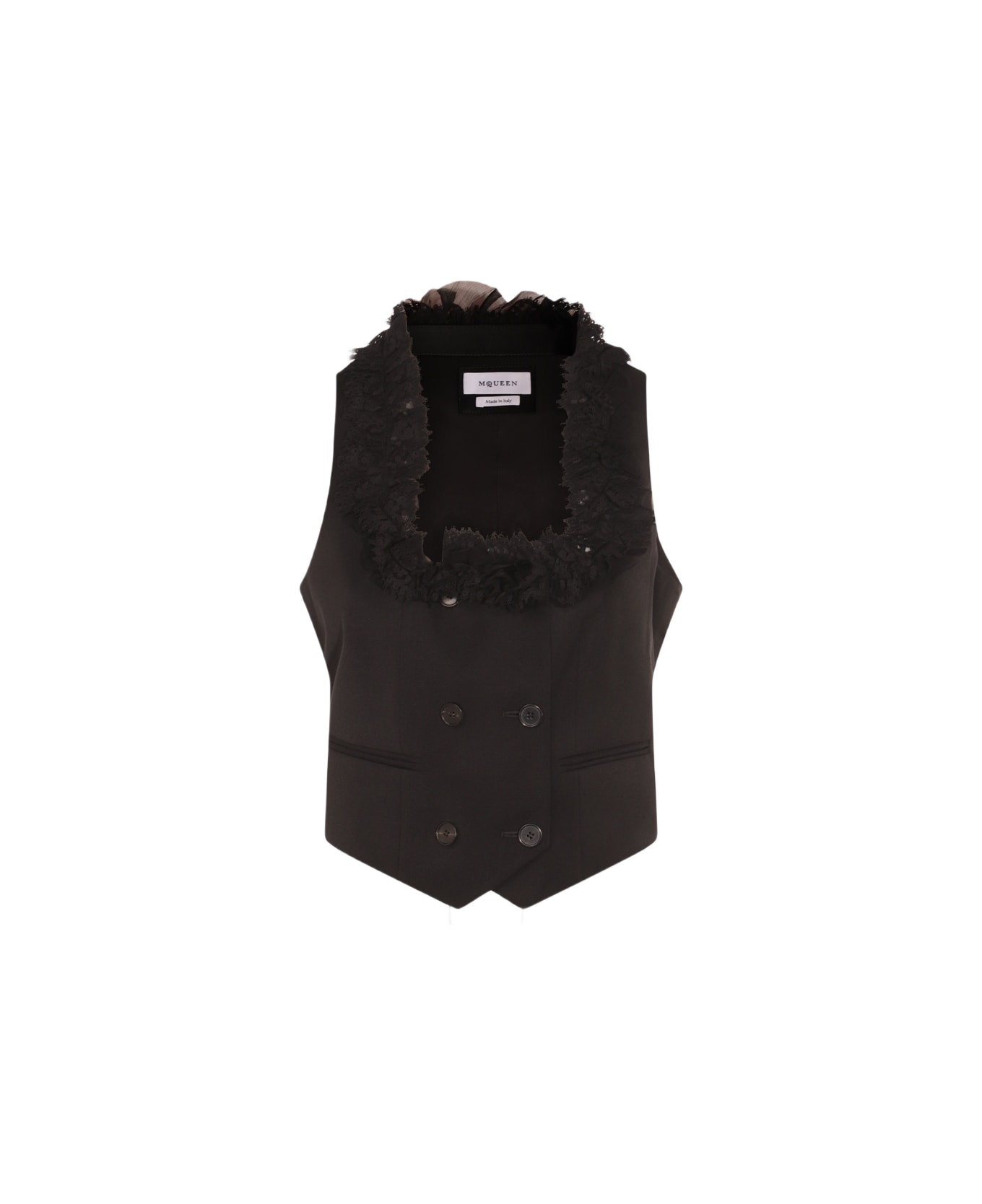 Alexander McQueen Black Wool Top - Black