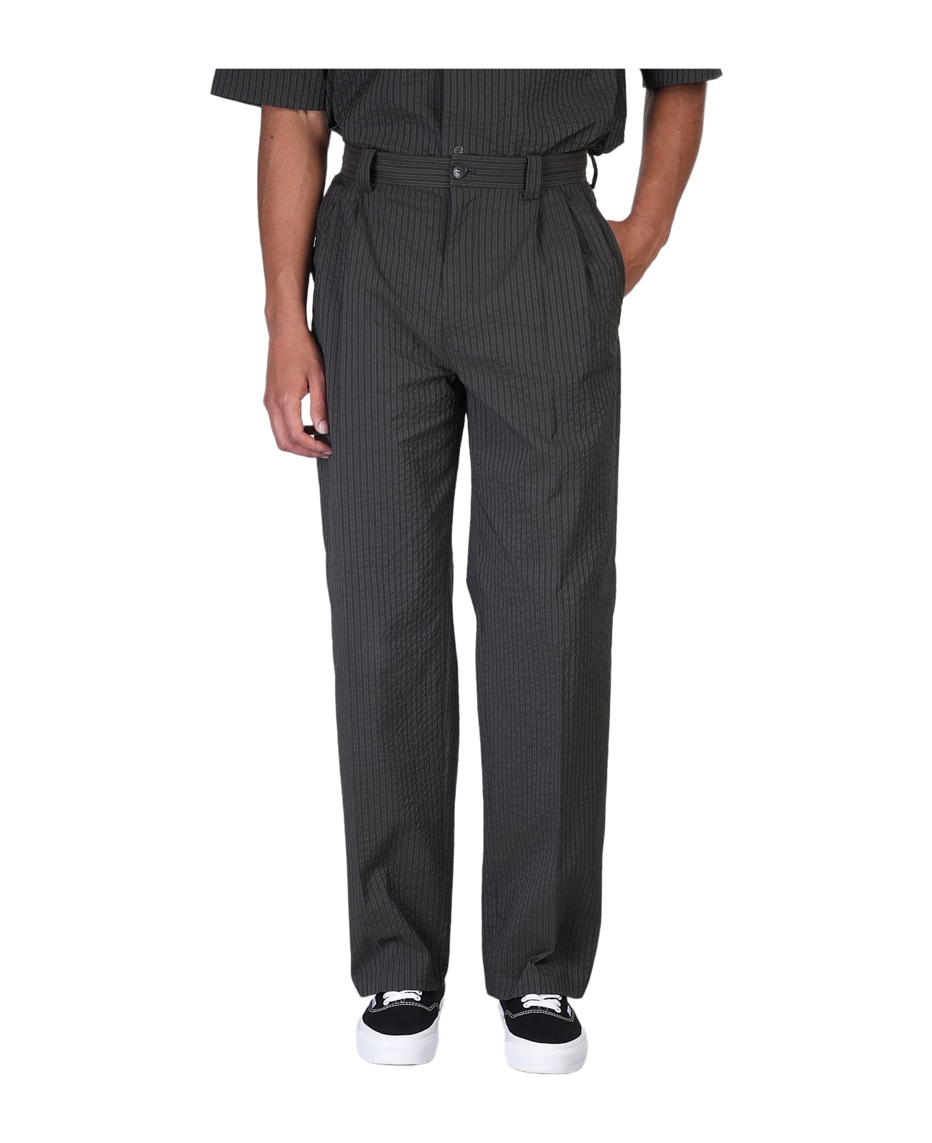 Maison Kitsuné Pants In Black Polyester - black