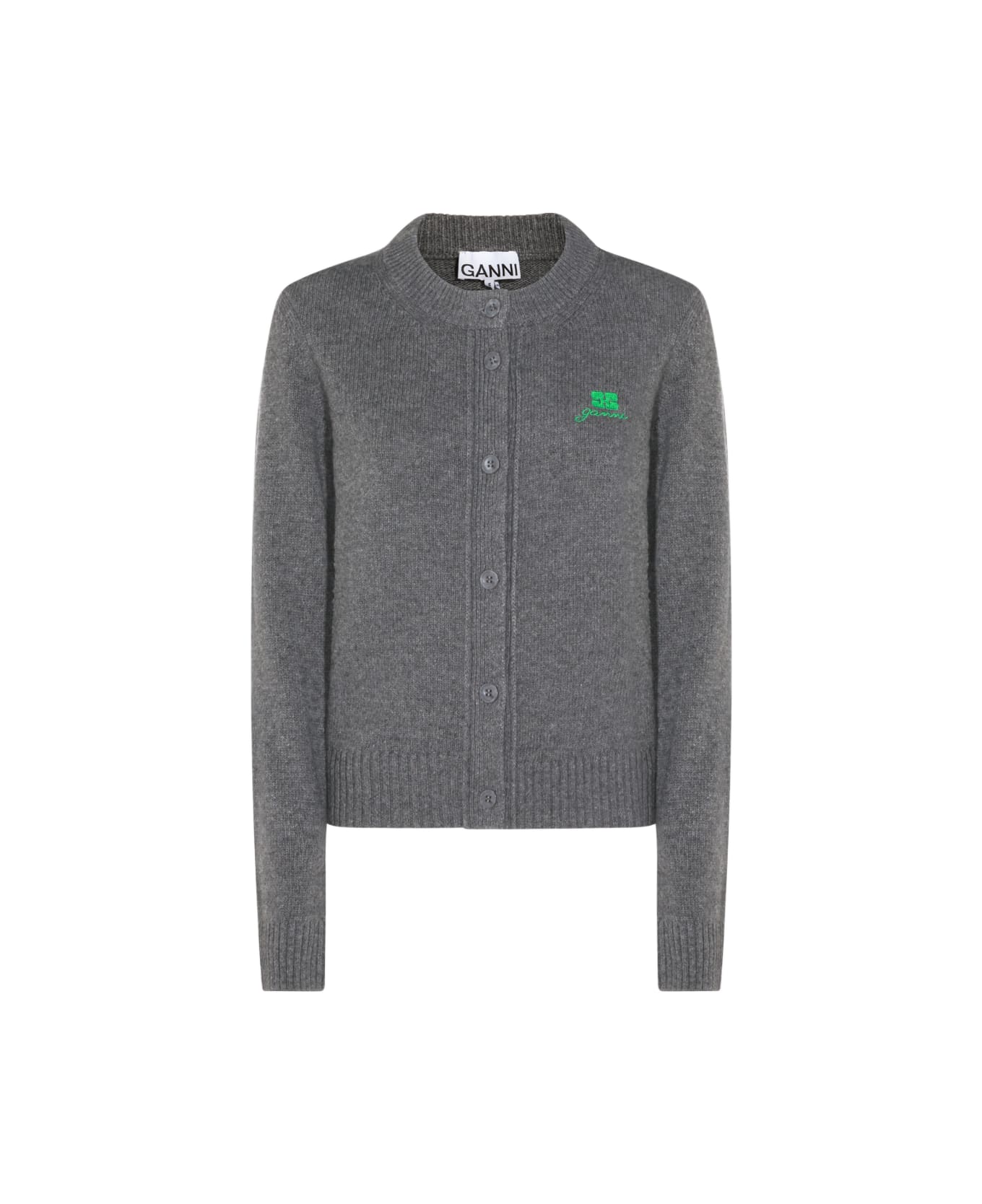 Ganni Grey Wool Knitwear - Grey