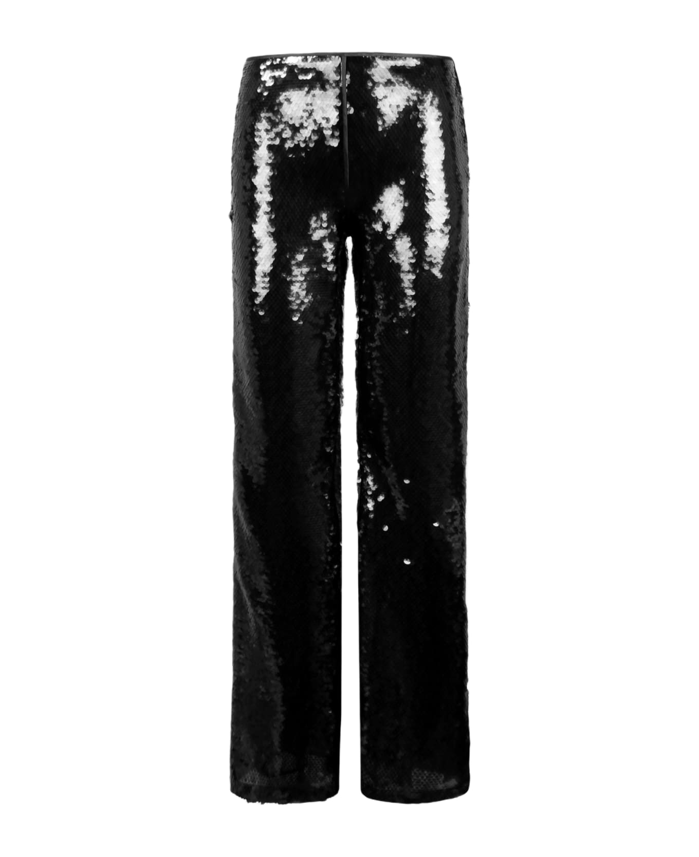 Alberta Ferretti Sequins Flared Trousers - Black