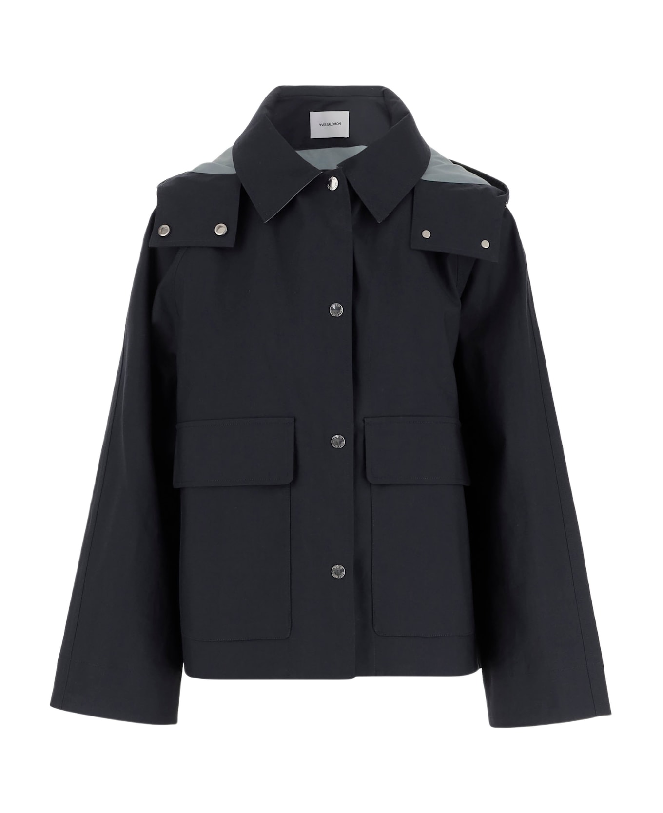 Yves Salomon Hooded Jacket - Blue