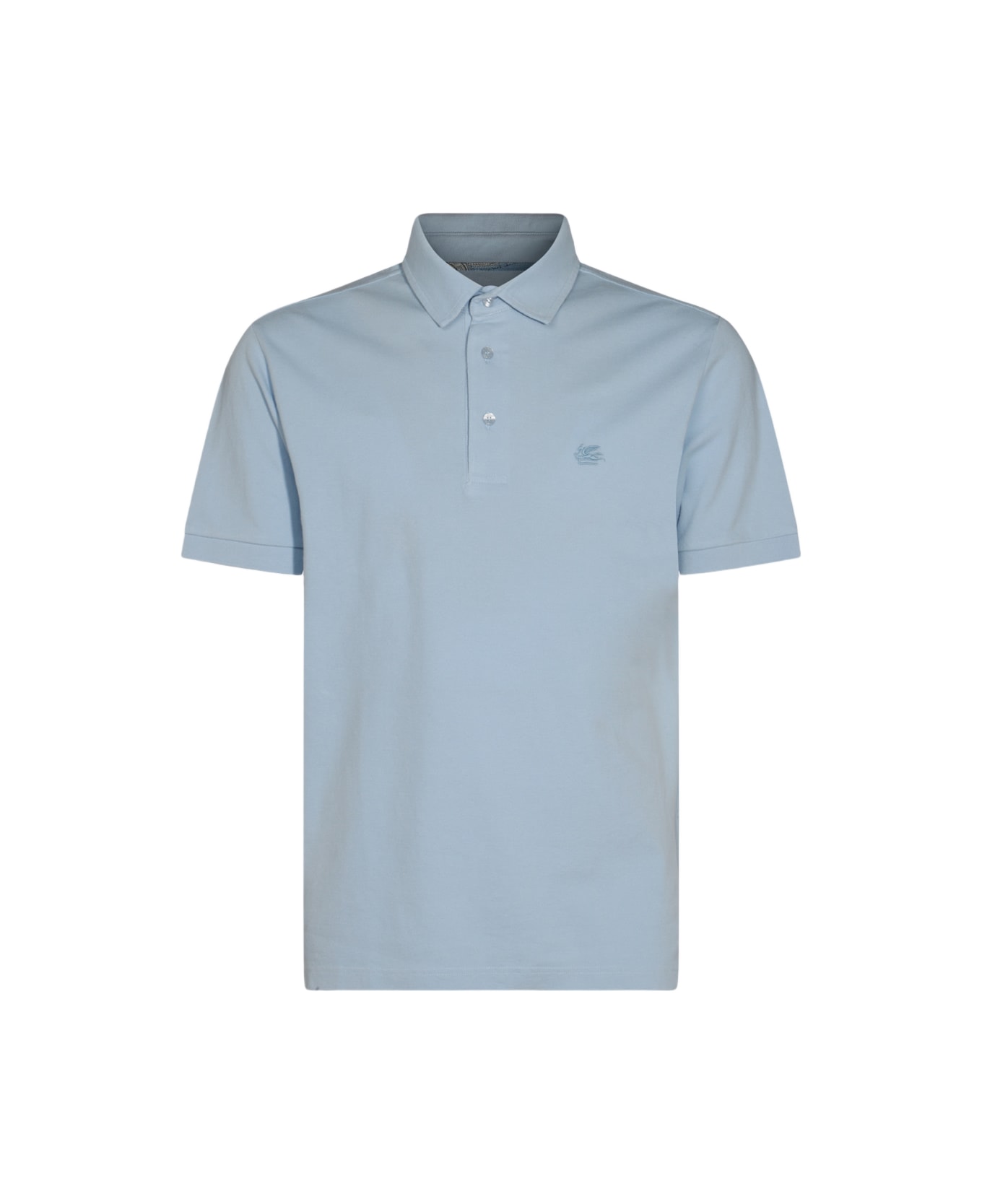 Etro Light Blue Cotton Polo Shirt - Blue