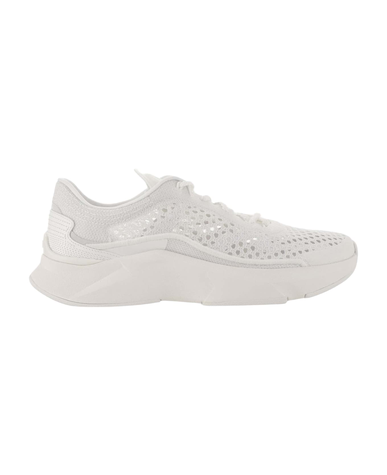 Valentino Garavani True Actress Sneakers In Mesh And Leather - White