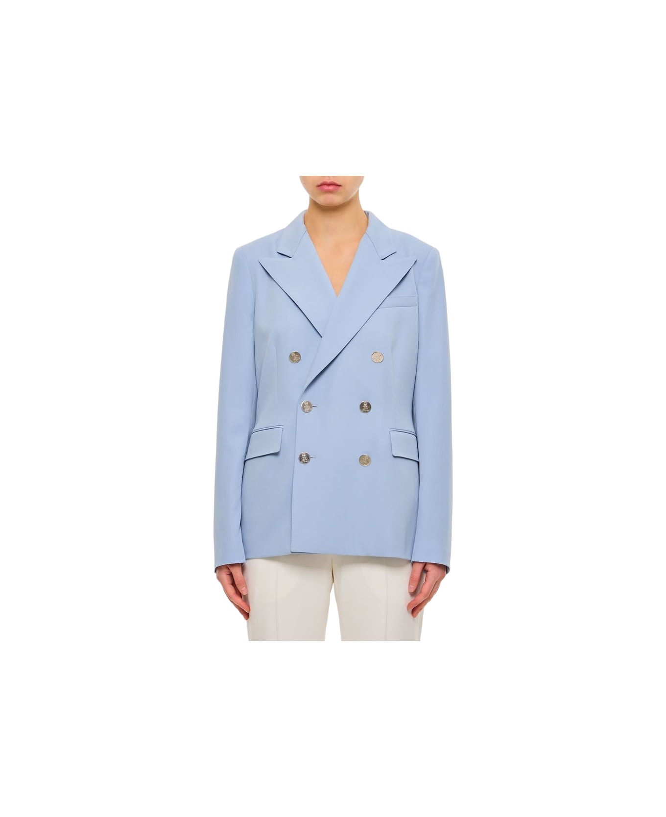 Ralph Lauren Camden Wool Gabardine Double-breasted Jacket - Sky blue