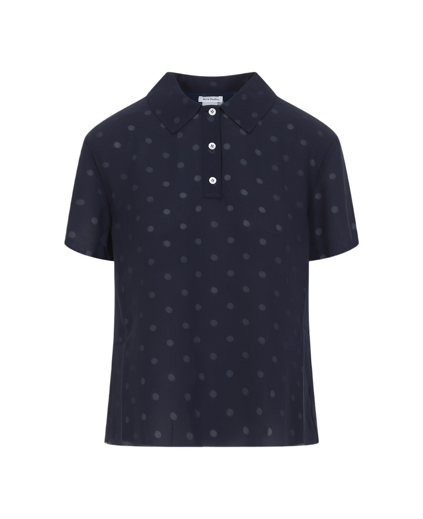 Acne Studios Polka Dot Polo - Navy White