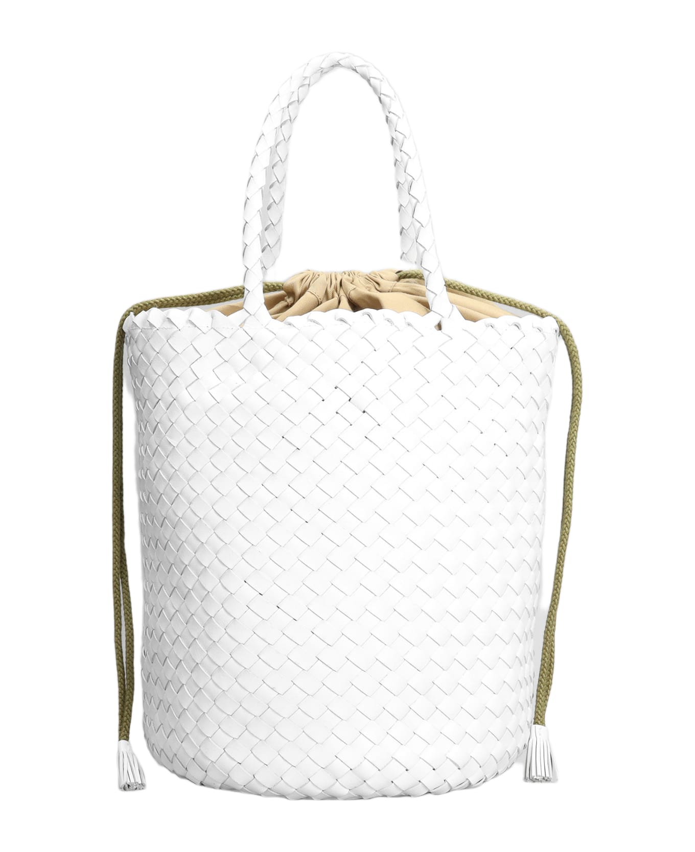 Dragon Diffusion Jacky Bucket Hand Bag In White Leather - white