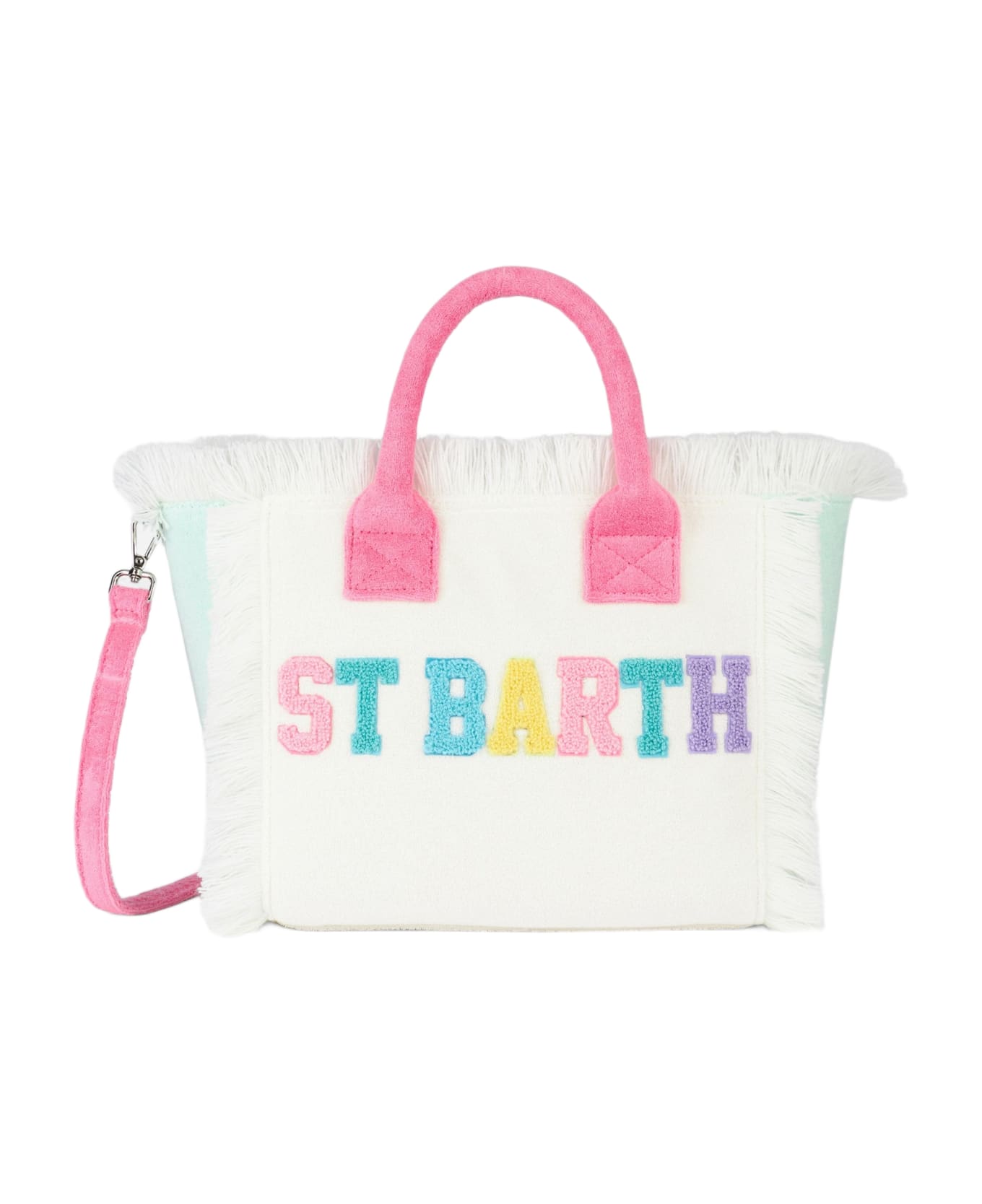 MC2 Saint Barth Terry Multicolor Patch Colette Sponge Handbag - WHITE