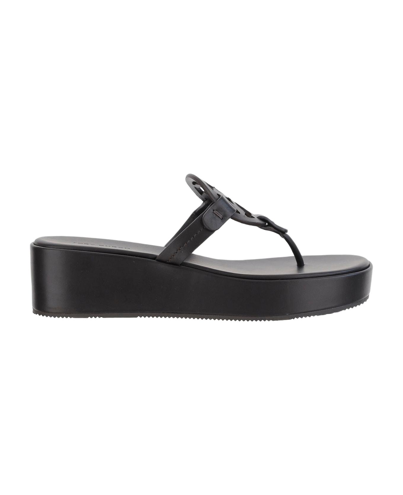 Tory Burch Miller Wedge Sandals - Marrone scuro