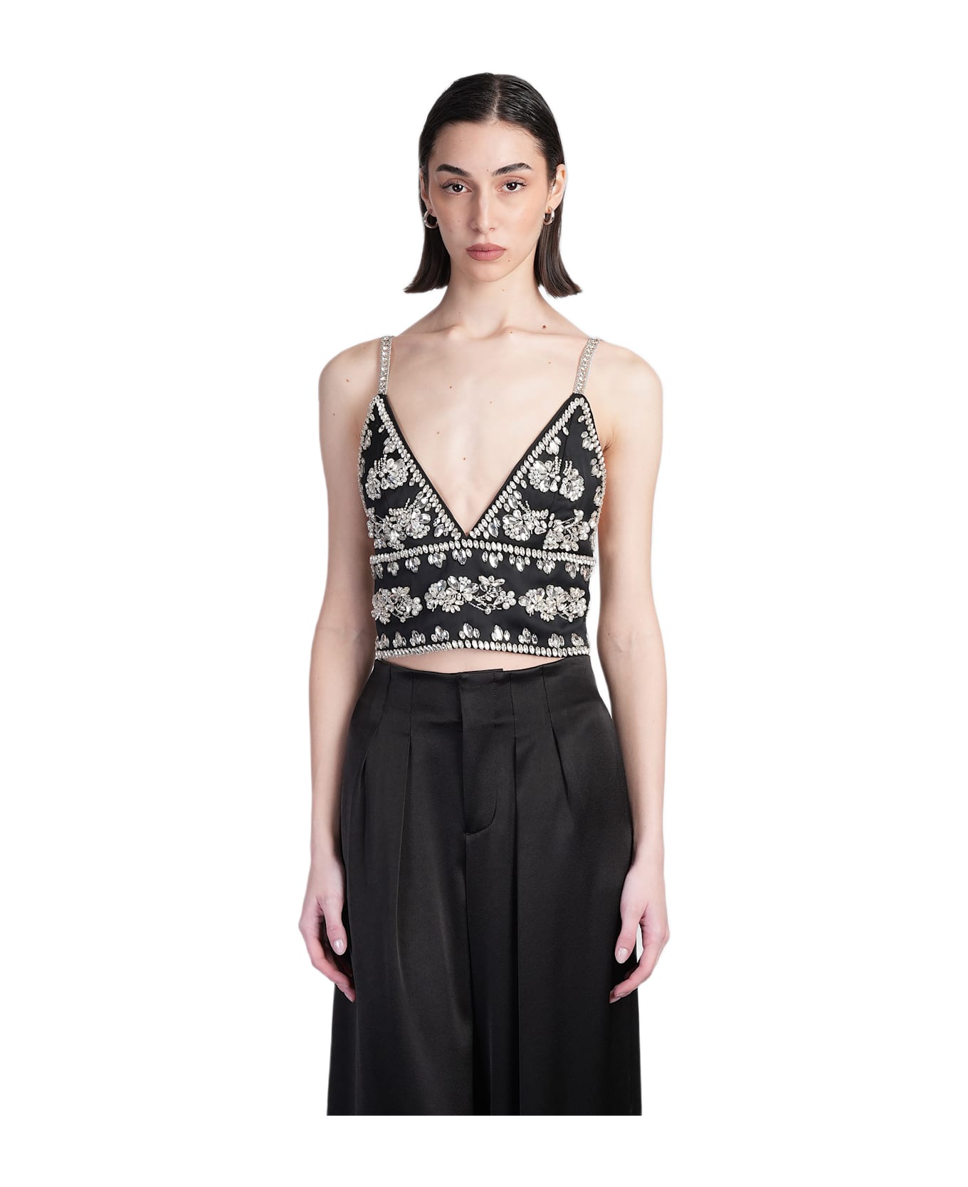 Alice + Olivia Carli Topwear In Black Polyester - black