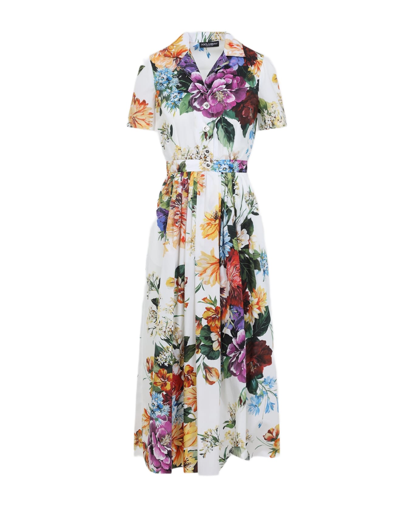 Dolce & Gabbana Cotton Midi Dress - Pc Fiori