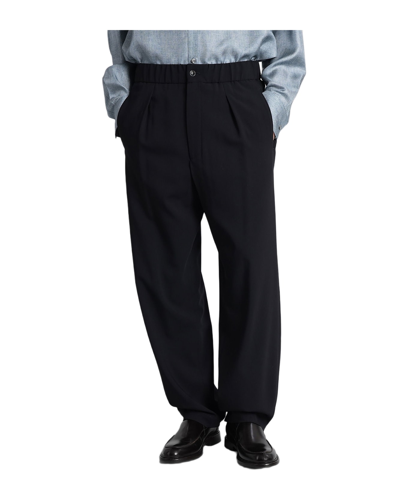 Giorgio Armani Pants In Blue Wool - blue