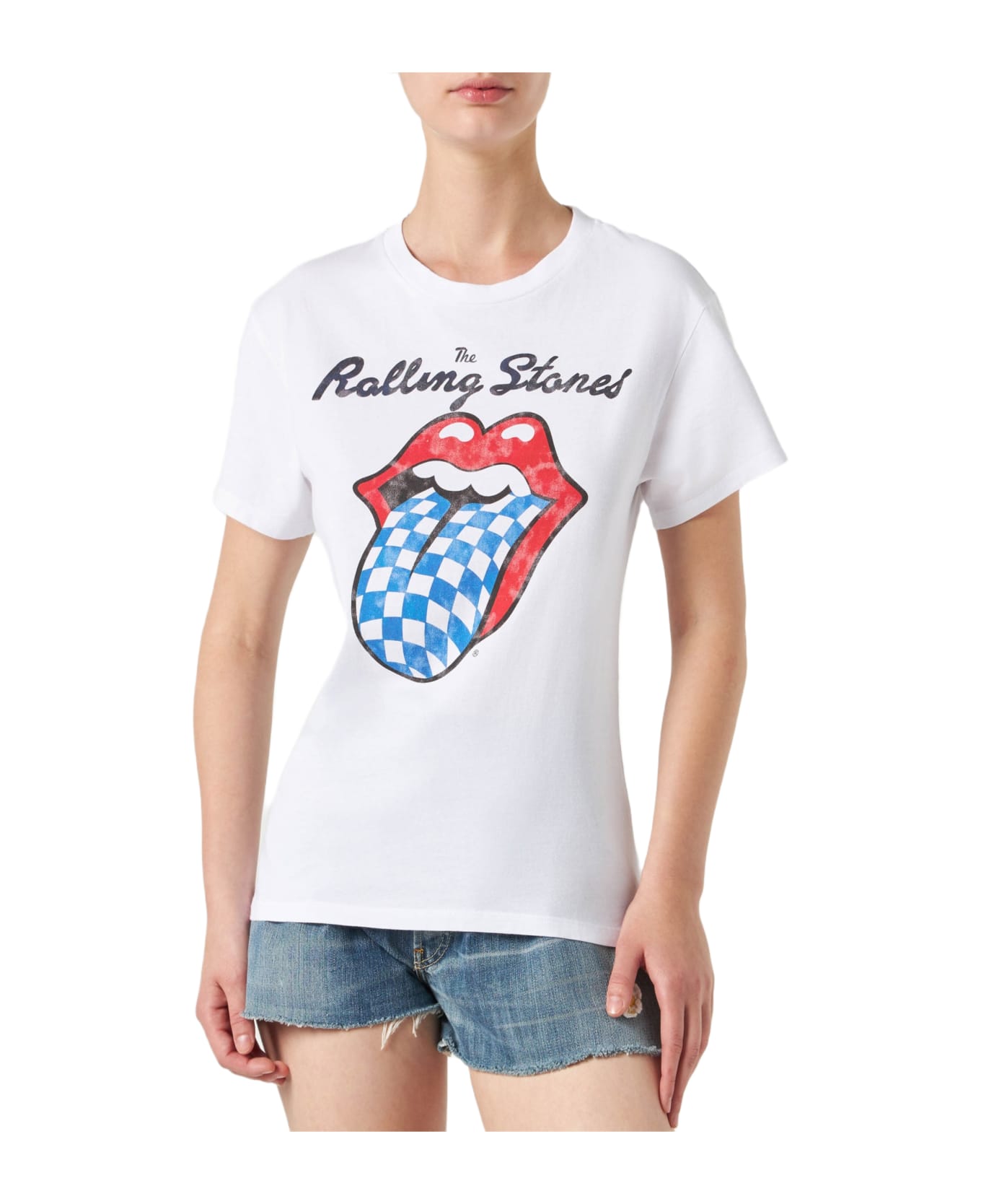 MC2 Saint Barth Woman Cotton T-shirt With Rolling Stones Print | Rolling Stones® Special Edition - WHITE