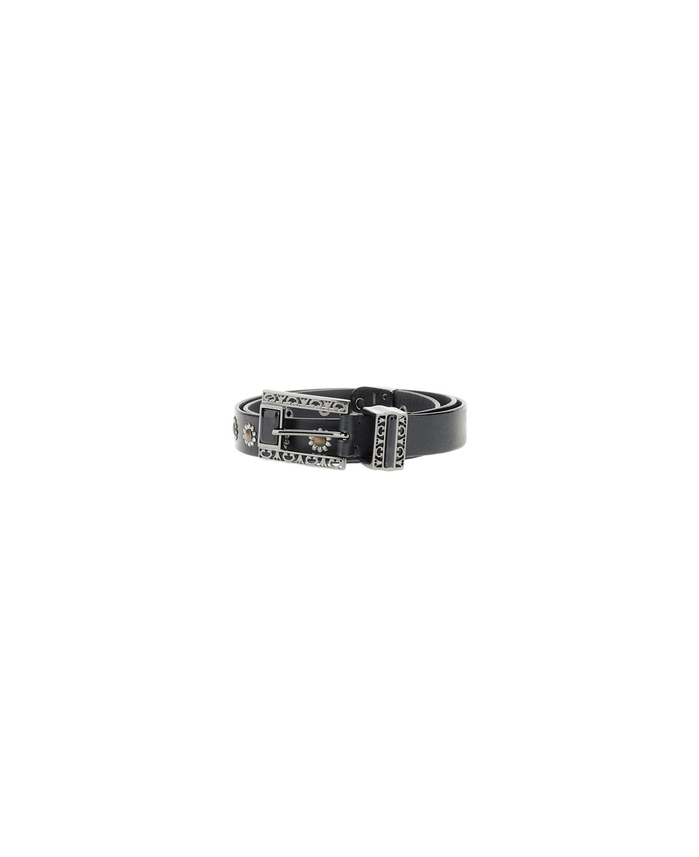 Golden Goose Belt With Amber Inserts - Black