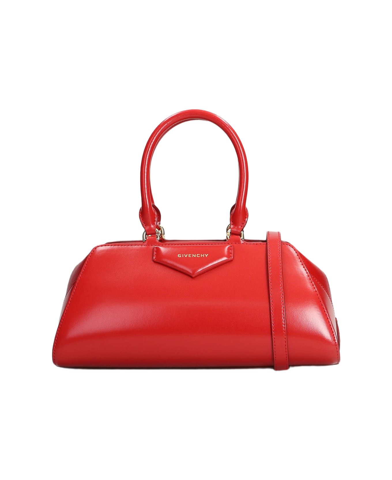 Givenchy Antigona Ew Small Shoulder Bag In Red Leather - red