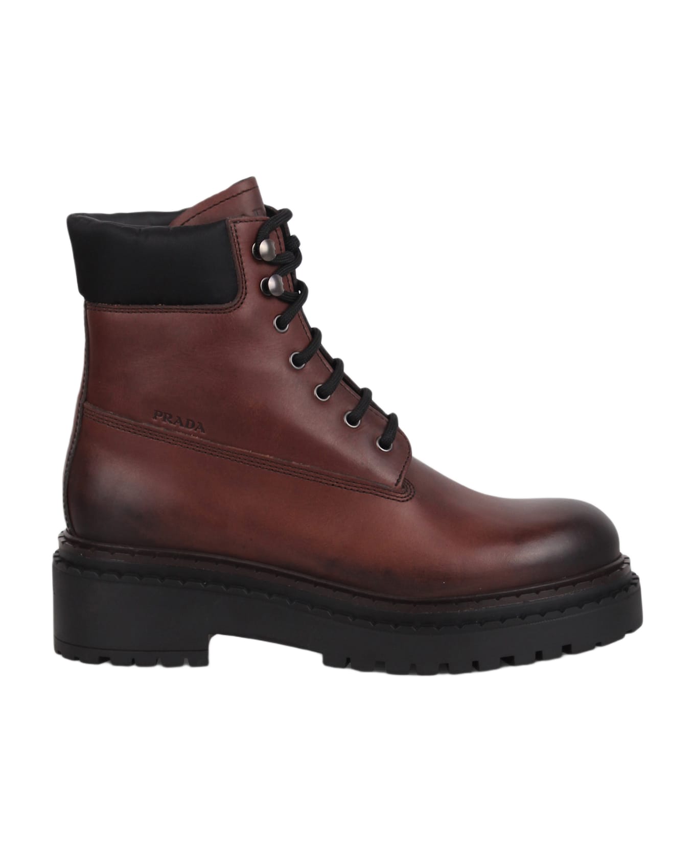 Prada Leather And Re-nylon Ankle Boots