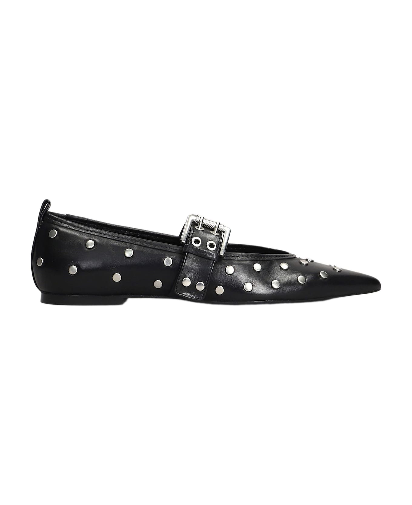 Schutz Ballet Flats In Black Leather - black