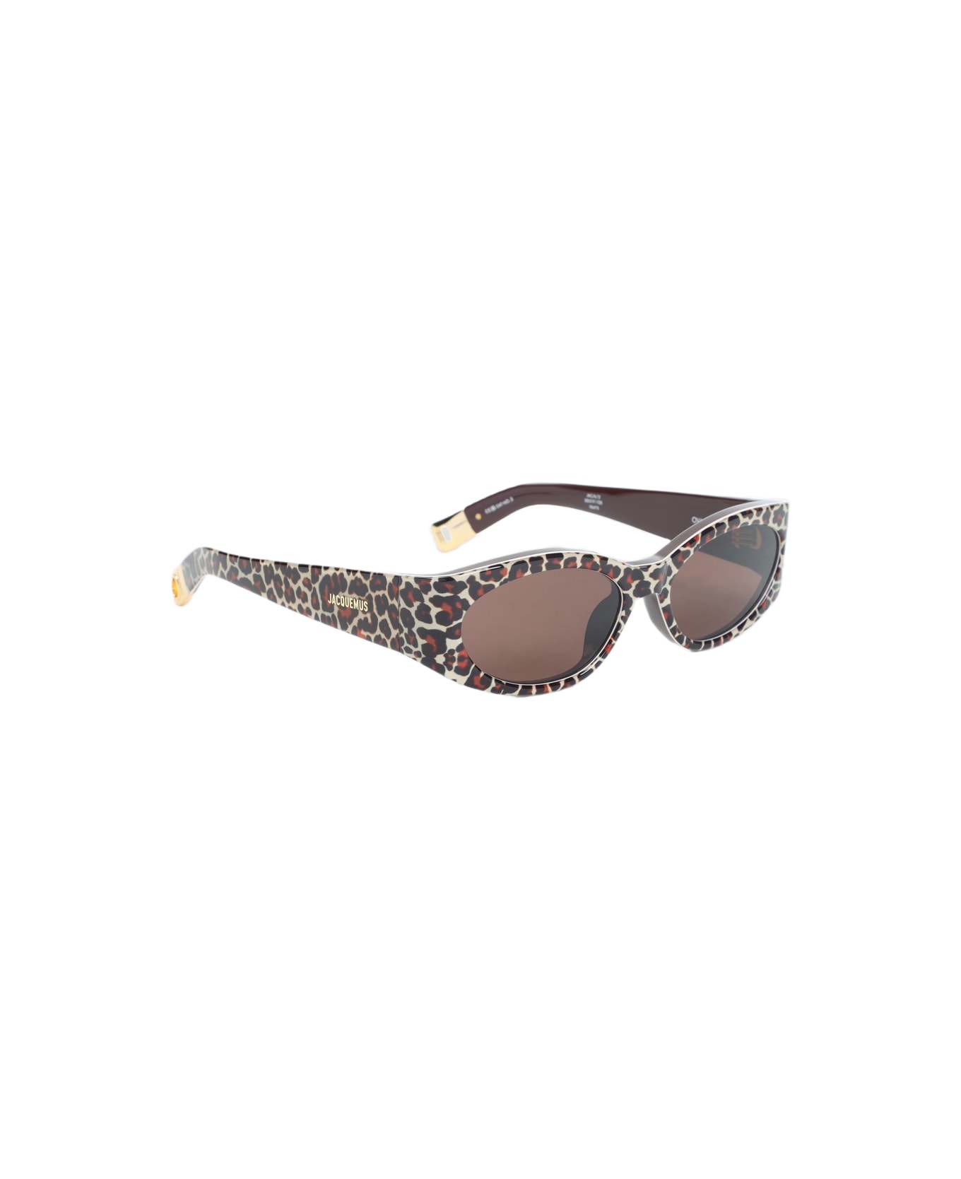 Jacquemus Ovalo Sunglasses - Leopard Yellow Gold Brown