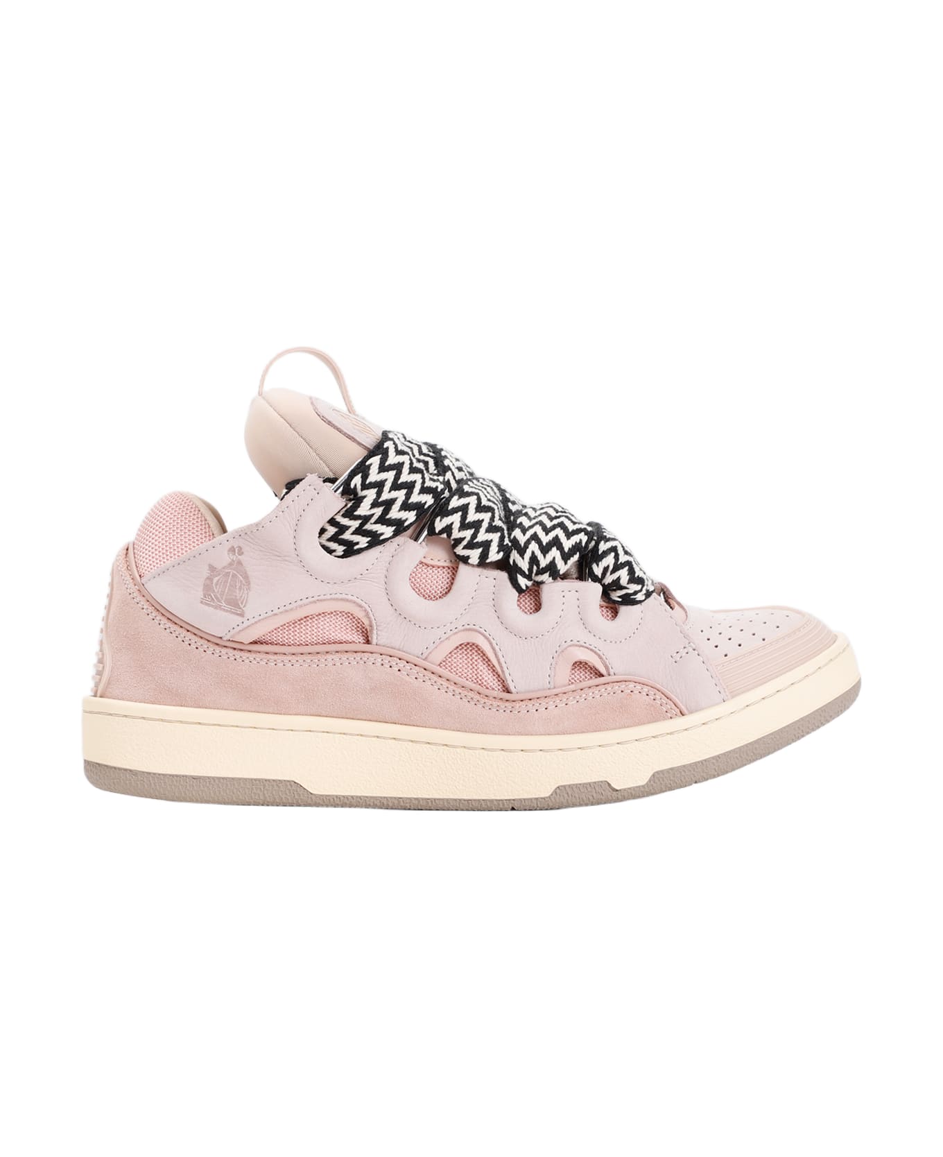 Lanvin Suede Leather Curb Sneakers - Pale Pink