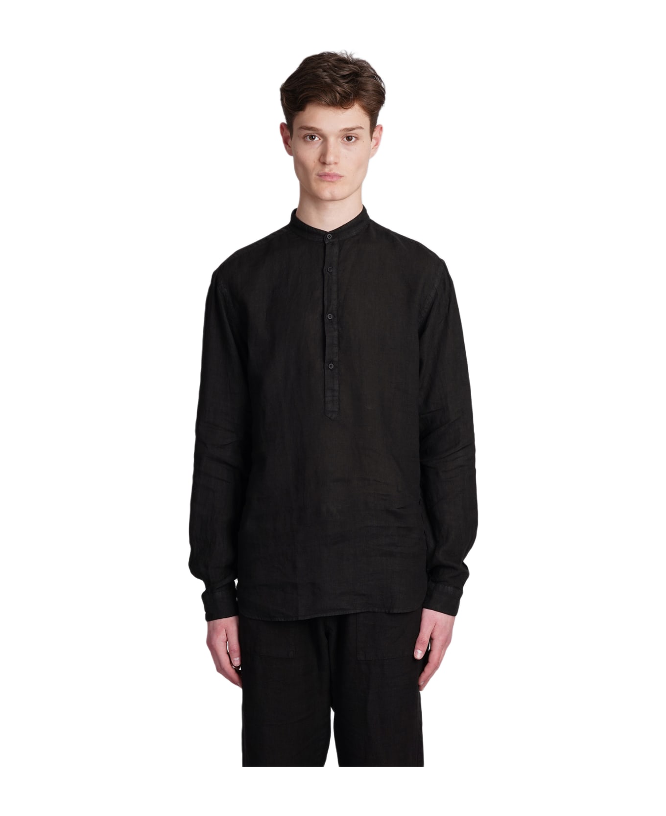 costumein Corfu Shirt In Black Linen - black