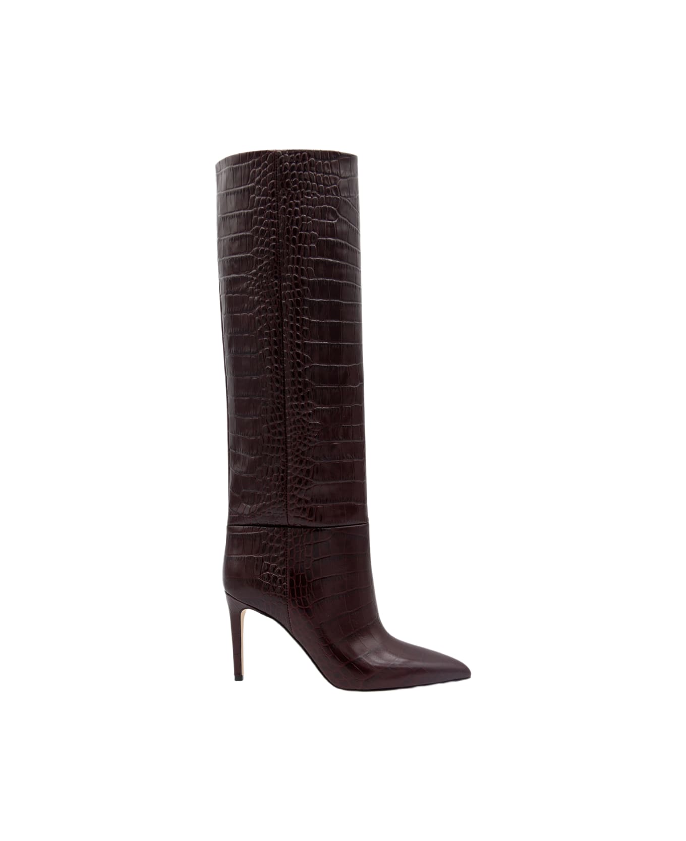 Paris Texas Brown Leather Boots - ROUGE NOIR