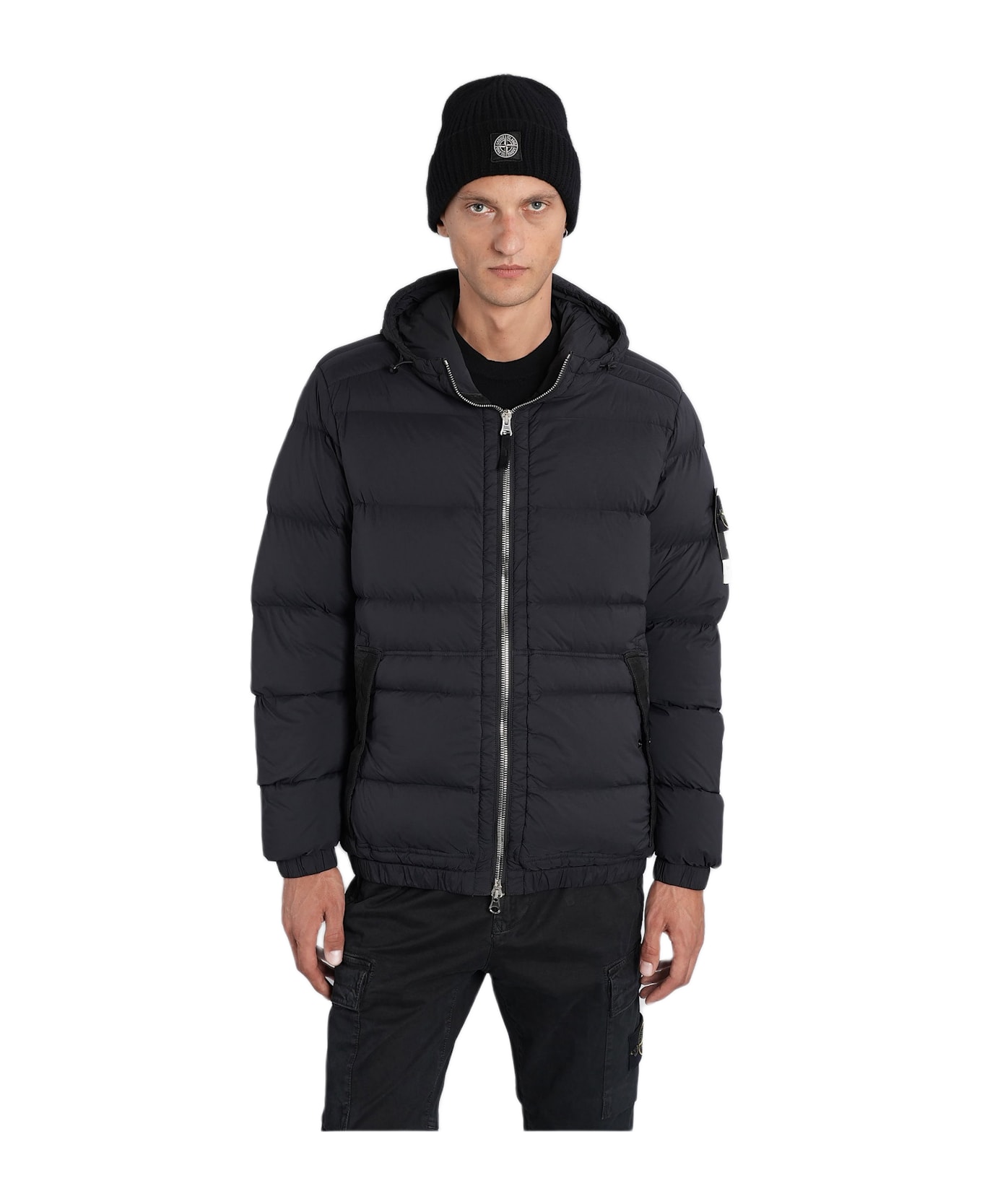 Stone Island Puffer In Black Polyamide - black