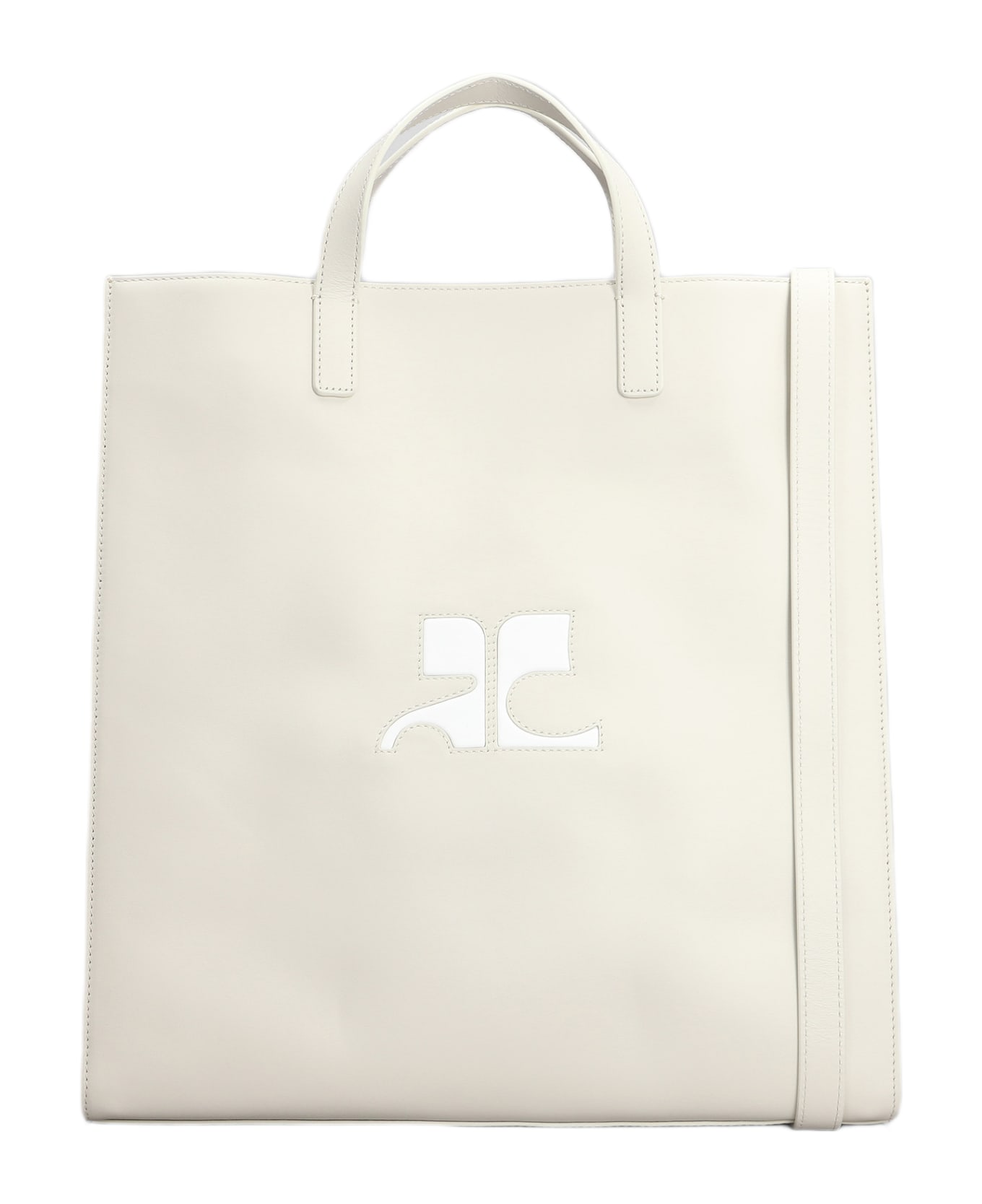 Courrèges Tote In Beige Leather - beige トートバッグ