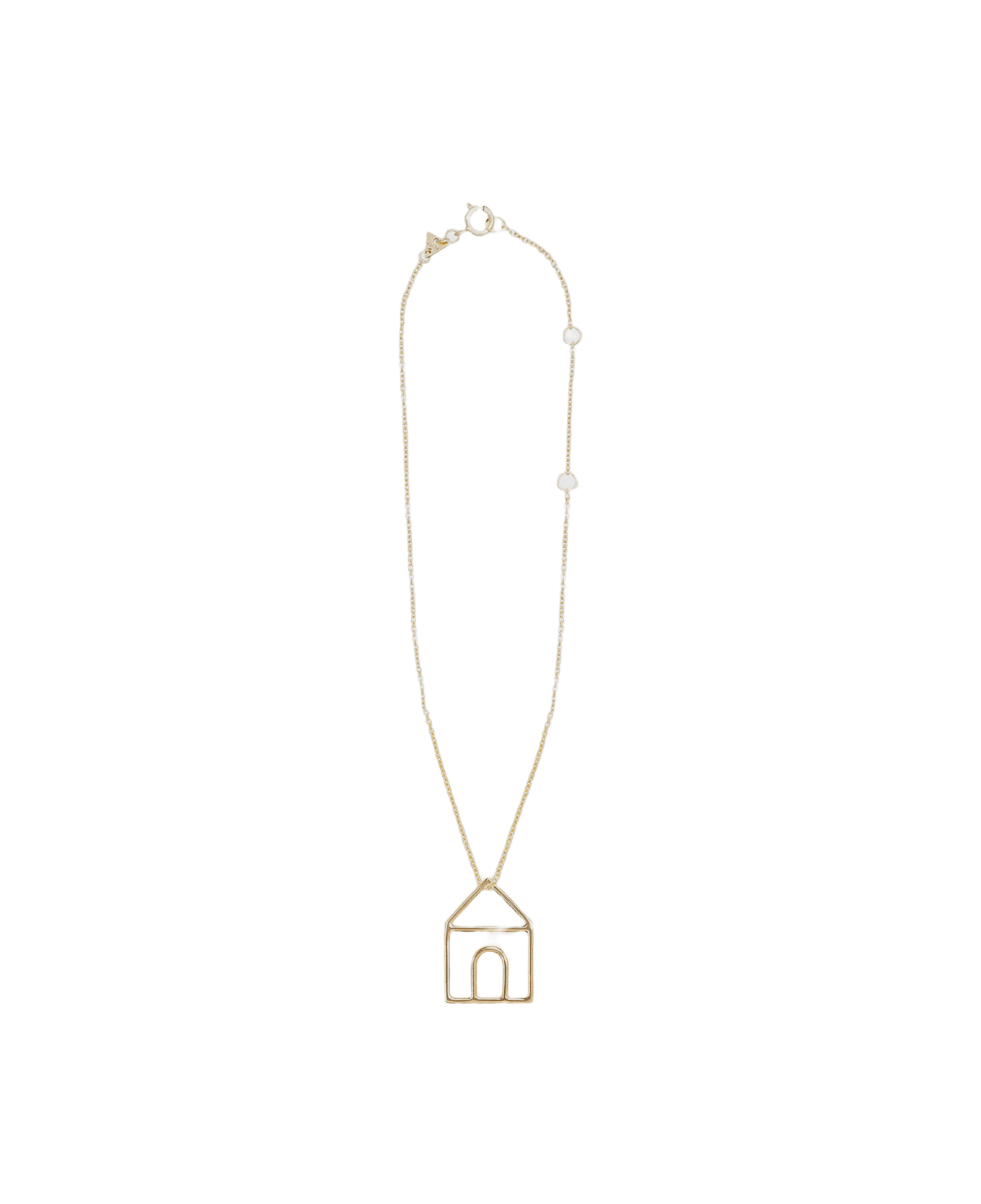 Aliita Gold Metal Casita Necklace - Golden